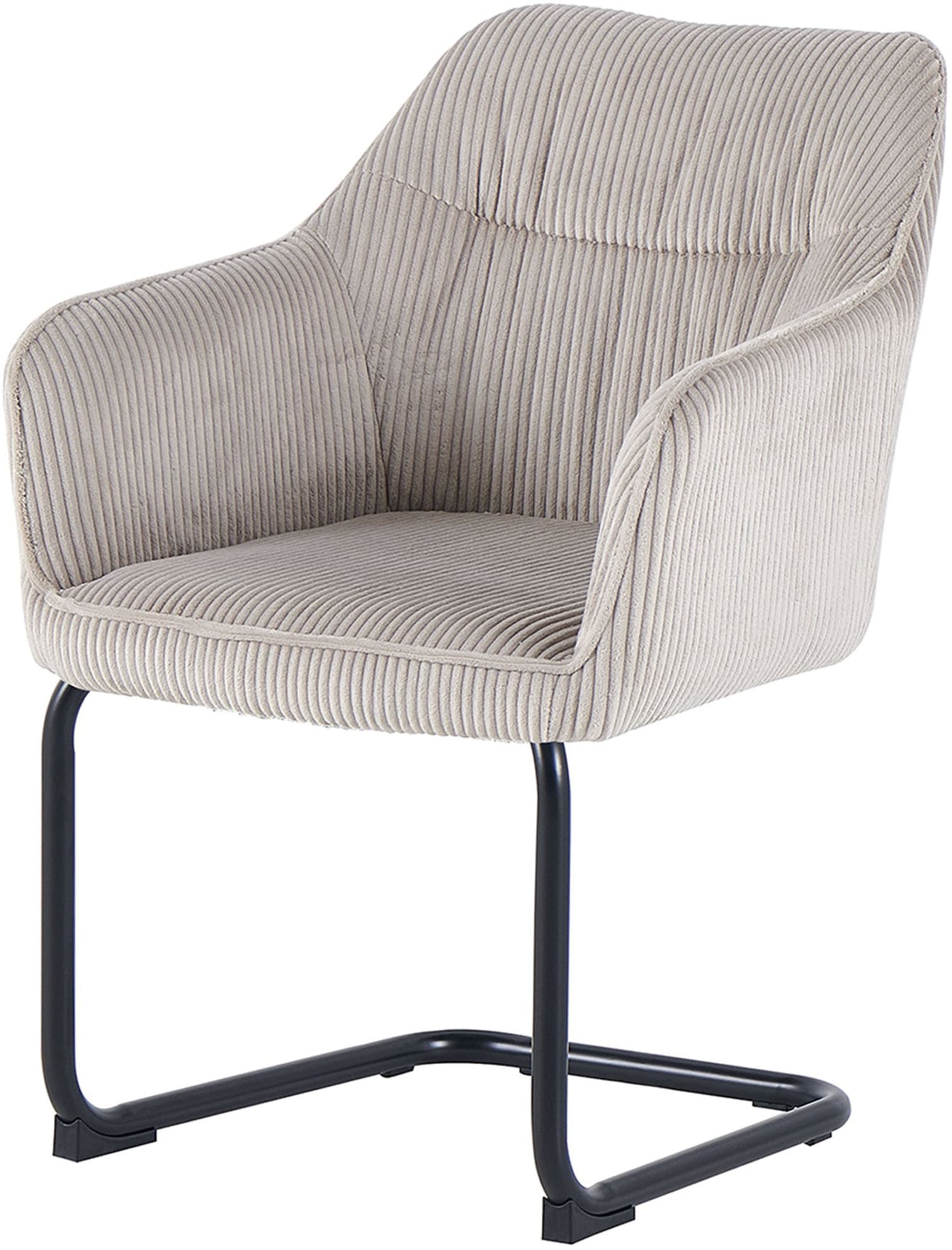 byLIVING Chaise cantilever »ELBA« (Ensemble) 2 cuisGrob-Cord, 110 kg, 180° drehbar Rückholfunktion, Schwingstuhlgestell
