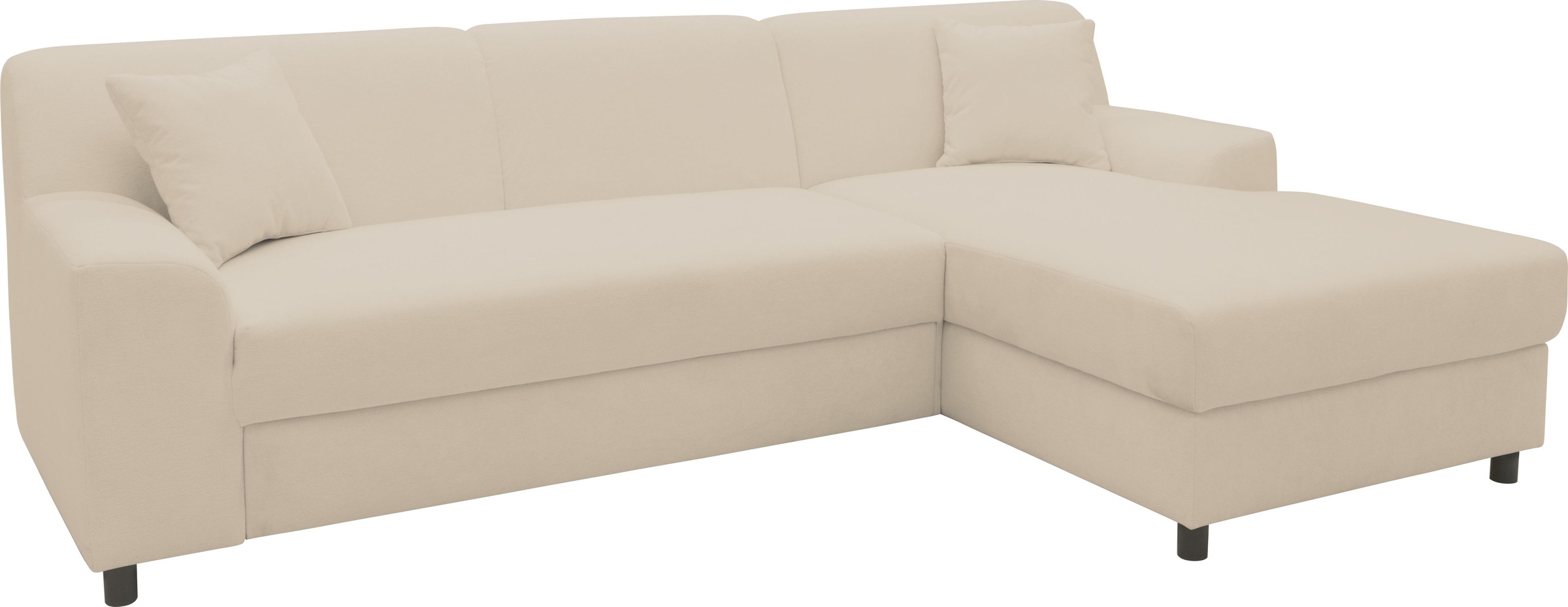 DOMO collection Ecksofa »Turah 2, L-Form, in Cord u. wasserabweisender Microfaser, Federkern«, B/T/H: 241/146/79 cm, incl. Zierkissen, wahlweise mit Bettfunktion