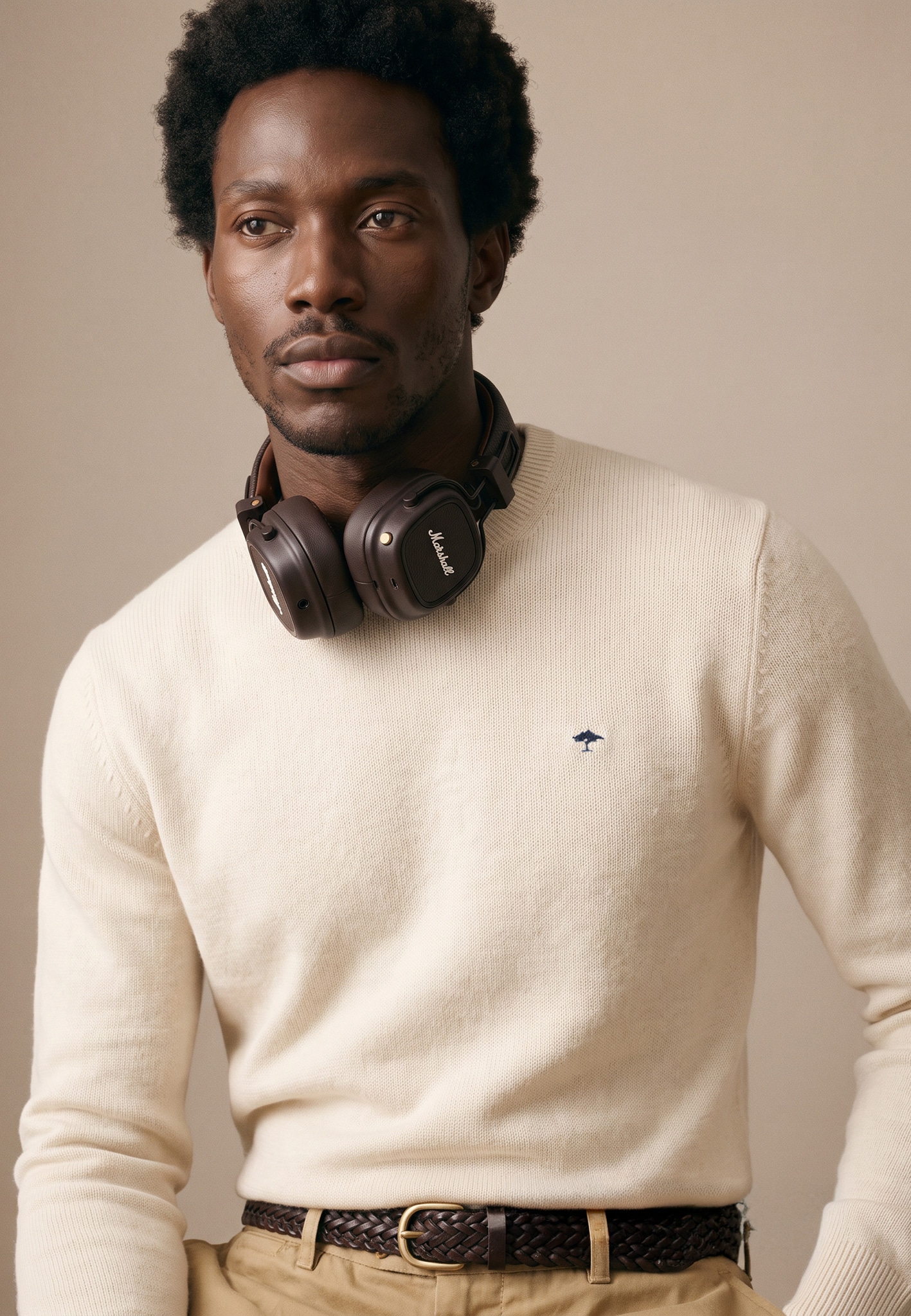 FYNCH-HATTON Pull en tricot avec broderie du logo