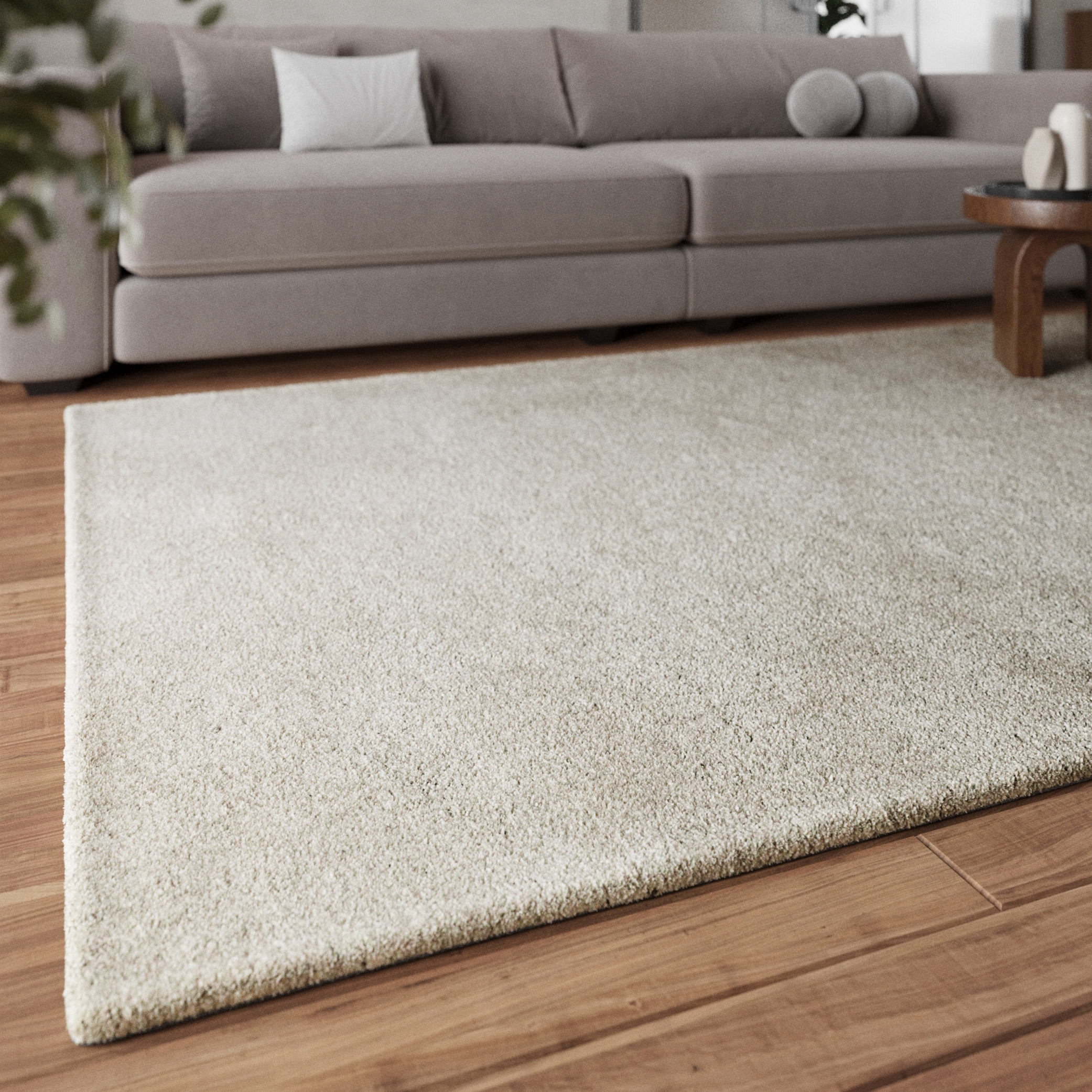 Homie Living Teppich »Pisa«, rund, 25 mm Höhe, Hochflor, Microfaser, uni, weich, Shaggy, Wohnzimmer, Schlafzimmer