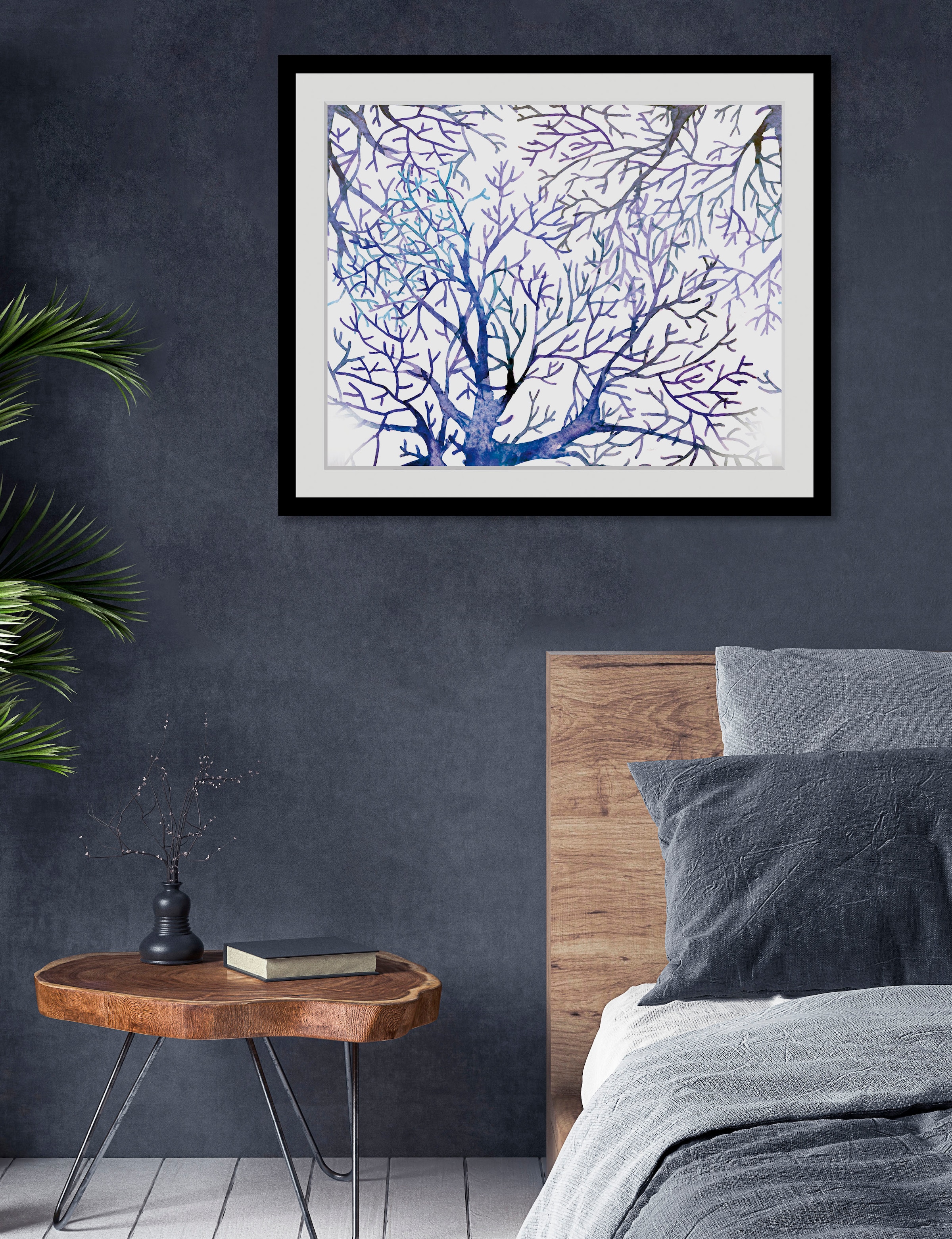 Image of queence Bild "Mila" Kunst Meer Wassertiere 1 Stk. tlg. HD Premium Poster-Druck inkl. Holzrahmen
