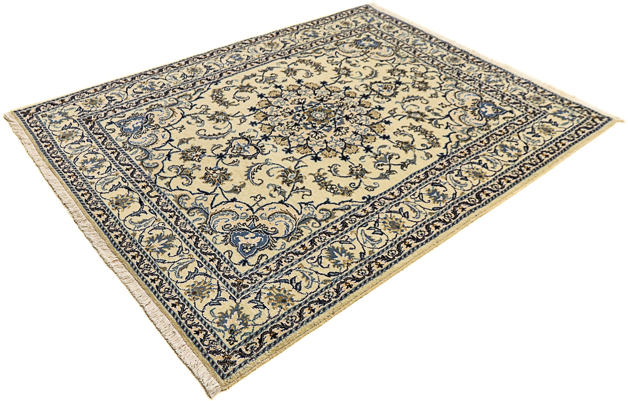 Orientteppich »Perser - Nain - 196 x 150 cm - beige«, rechteckig, Wohnzimmer,...