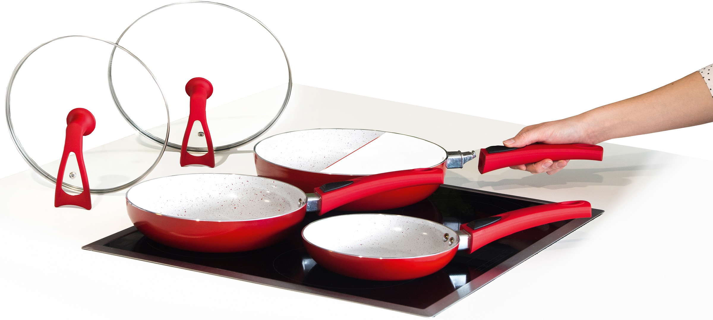 Image of MediaShop Pfannen-Set »Duo 2 Magic Premium«, Keramik, (Set, 3 tlg.), Induktion bei Ackermann Versand Schweiz