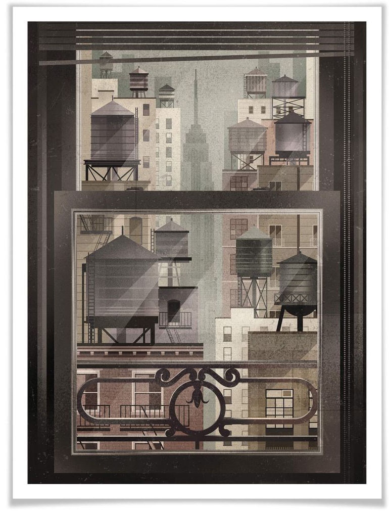 Wall-Art Poster »NYC Watertowers«, New York, (1 St.), Poster, Wandbild, Bild,  Wandposter à bas prix