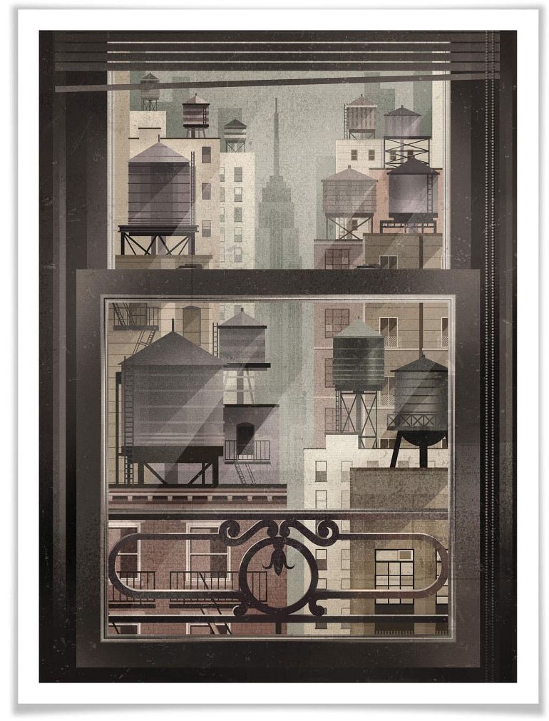 Image of Wall-Art Poster »NYC Watertowers«, New York, (1 St.), Poster, Wandbild, Bild, Wandposter bei Ackermann Versand Schweiz