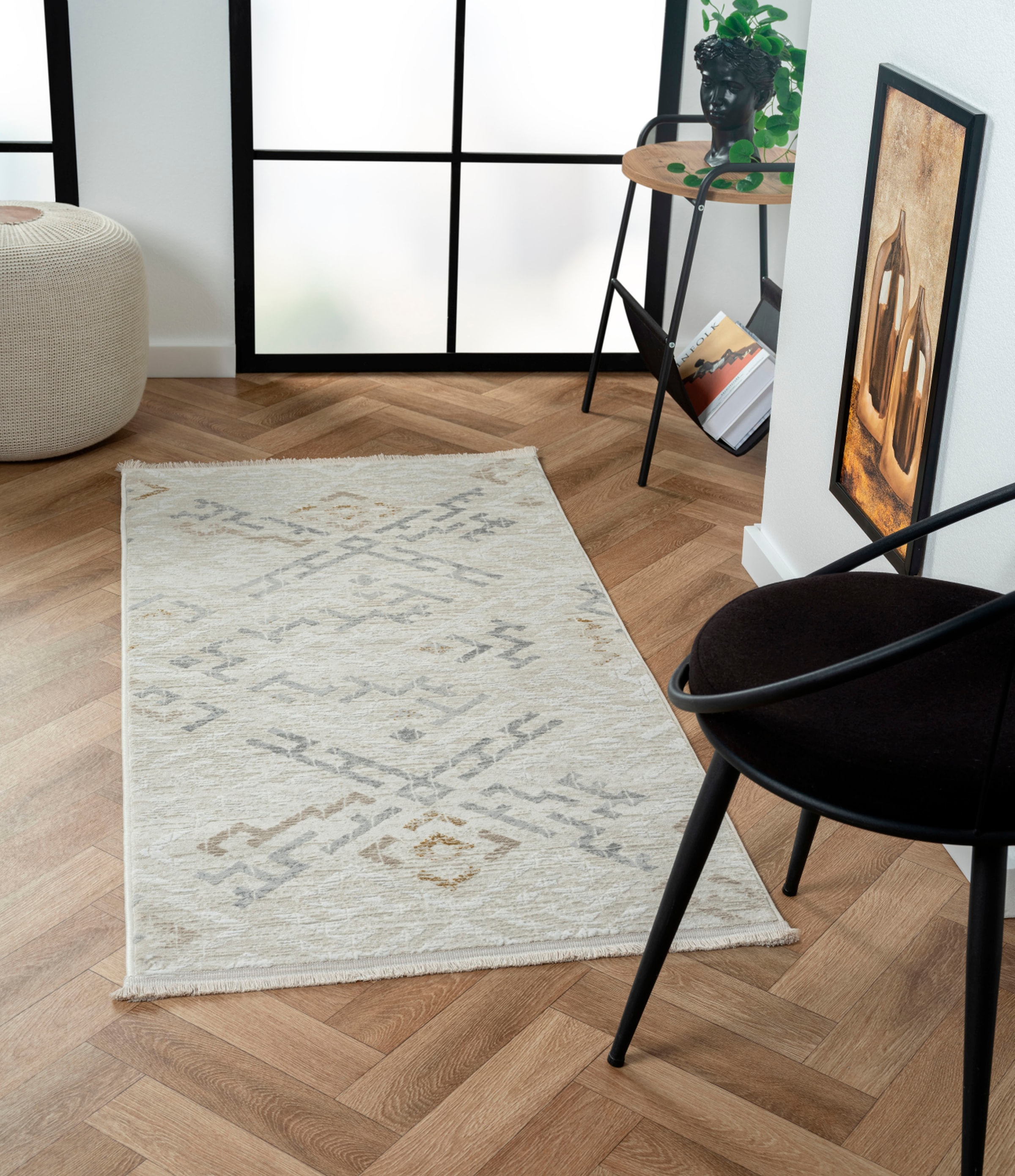 Image of Myflair Möbel & Accessoires Teppich "My Type" rechteckig 10 mm Höhe Kurzflor, Ethno-Style, besonders weich durch Microfaser, mit Fransen