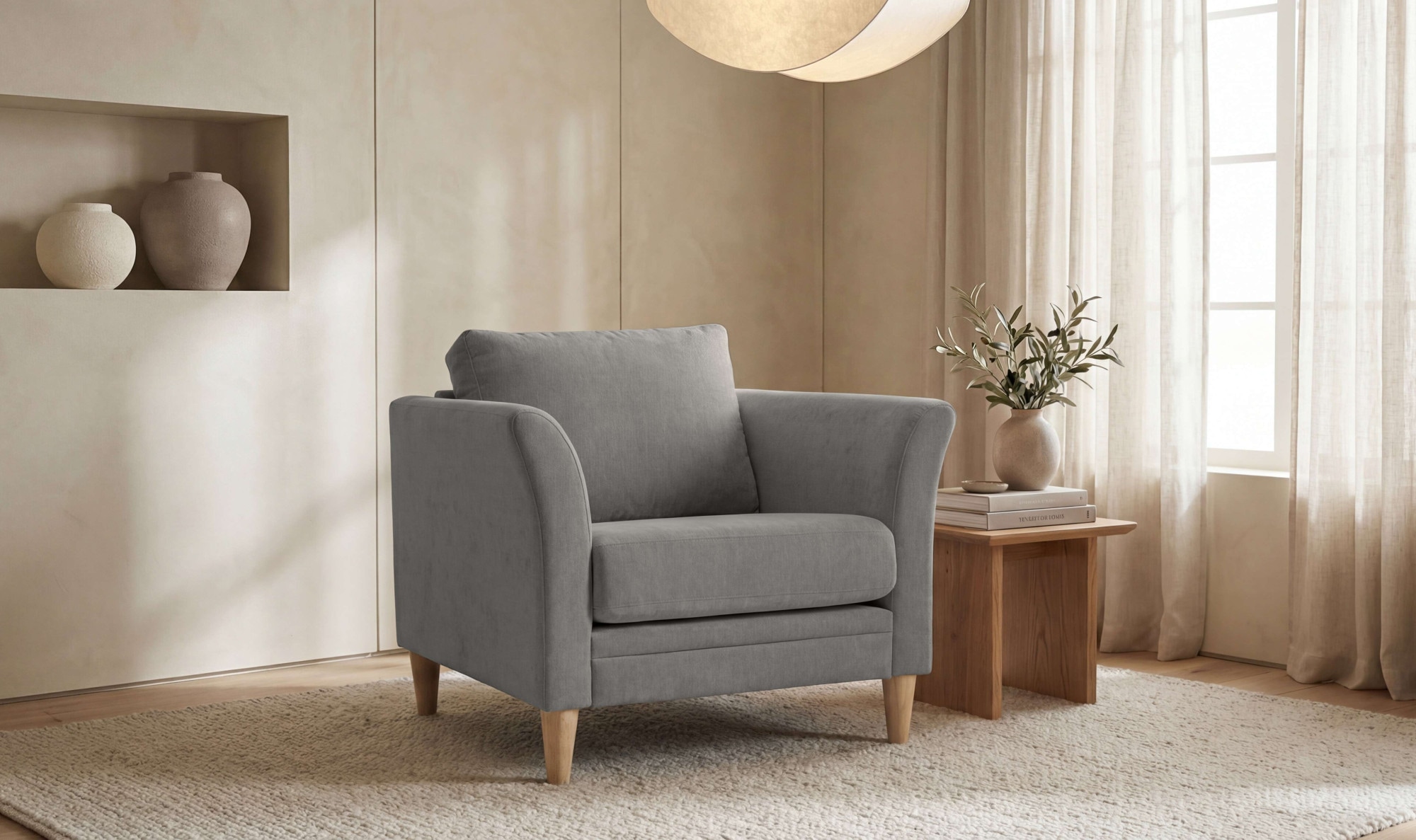 Image of Home affaire Sessel "Arellano, Breite 93 cm" klassisches Design, mit Massivholzfüssen, Webstoff fein, Chenille