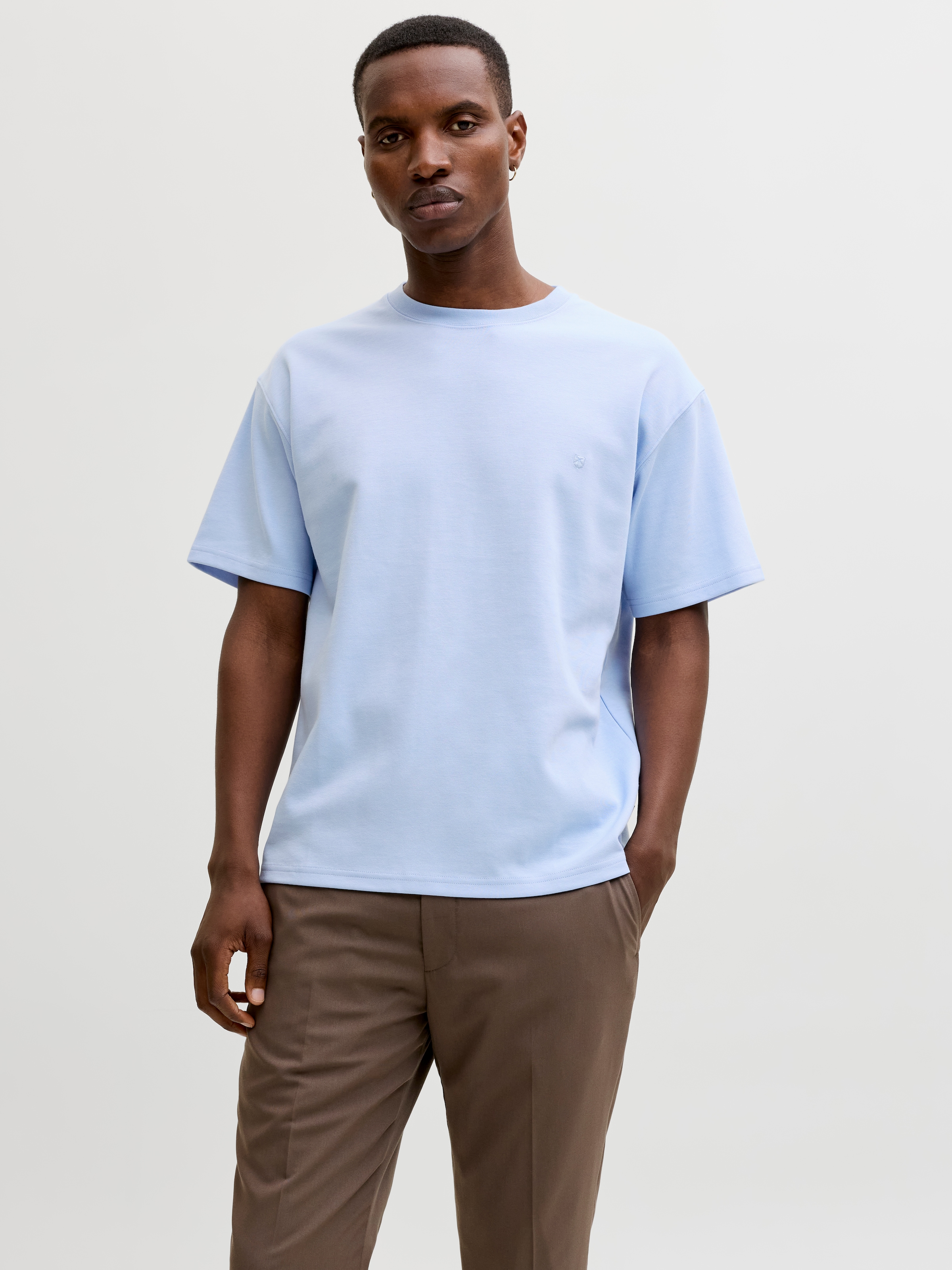 Image of Jack & Jones Kurzarmshirt "JPRBLAETHAN SS LOGO TEE SN" Materialmix, regular fit