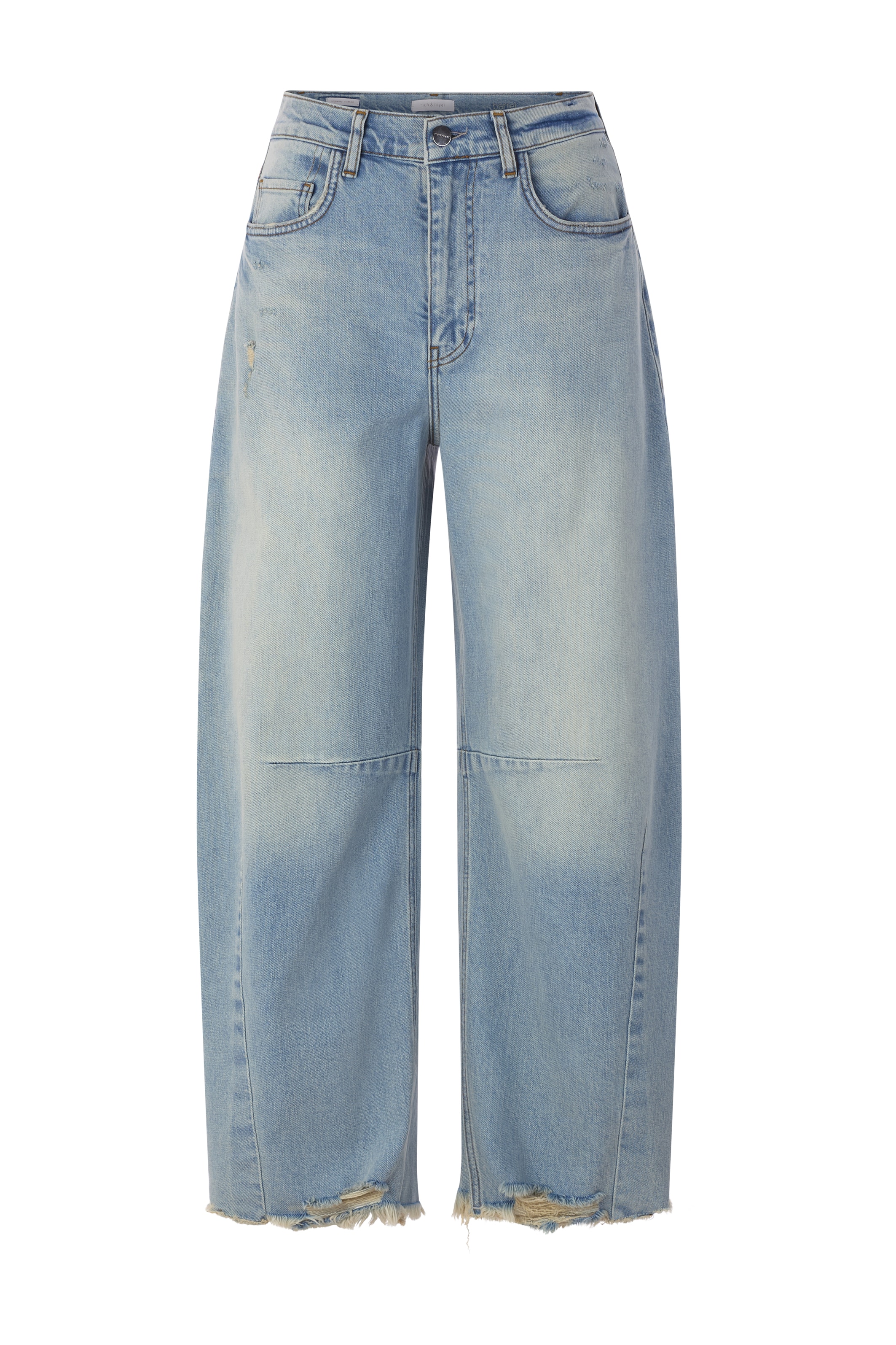 RICHROYAL Jeans large Barrel-Style, Wide Leg Cropped Jeans, mit coolen Destroyed Effekten