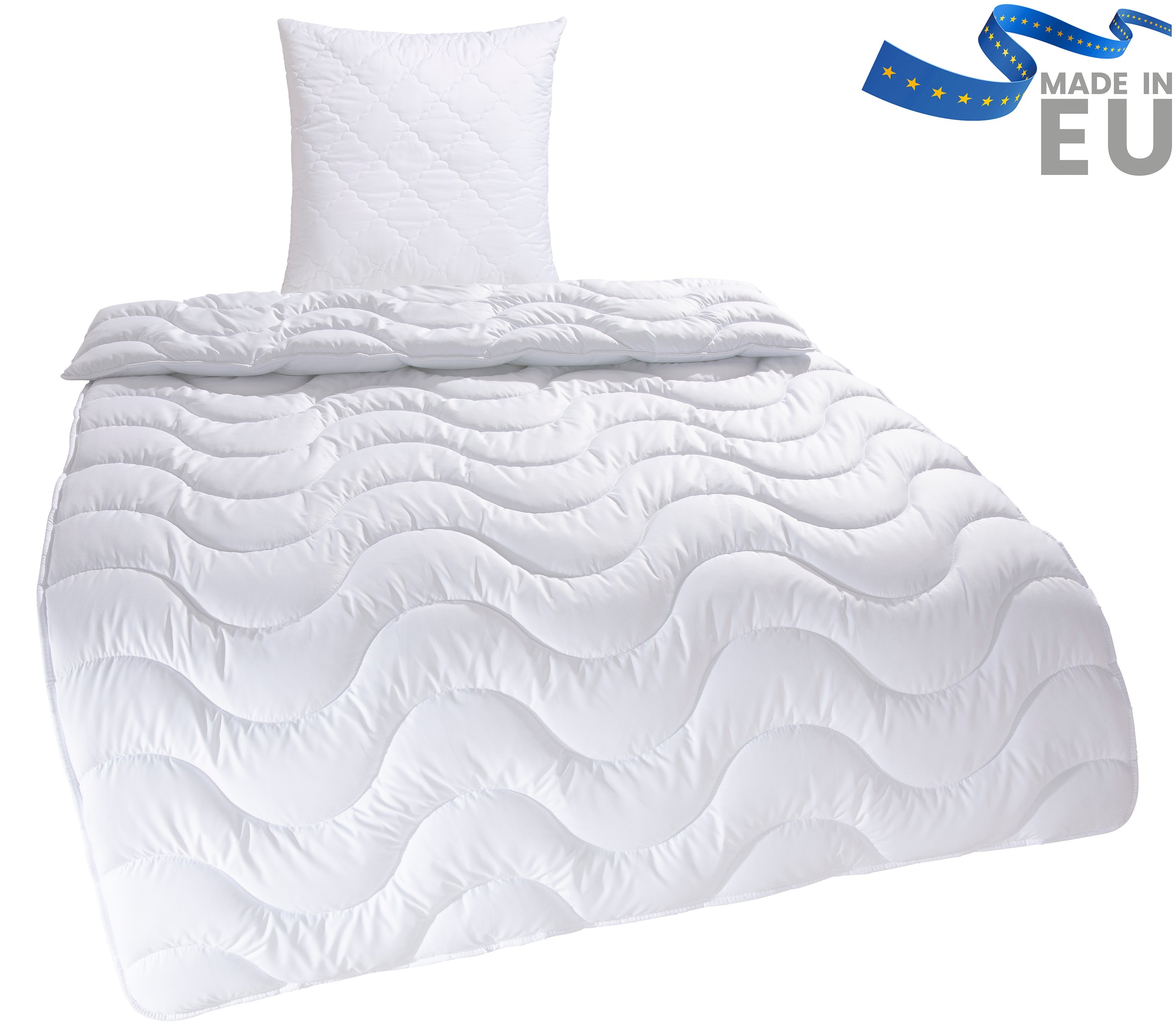 Image of GOODproduct Microfaserbettdecke + Microfaserkissen "Mailo, Bettdecke 135x200 cm, 155x220 cm" 2-tlg., Set mit Kissen 80x80 cm, Sommer, Winter