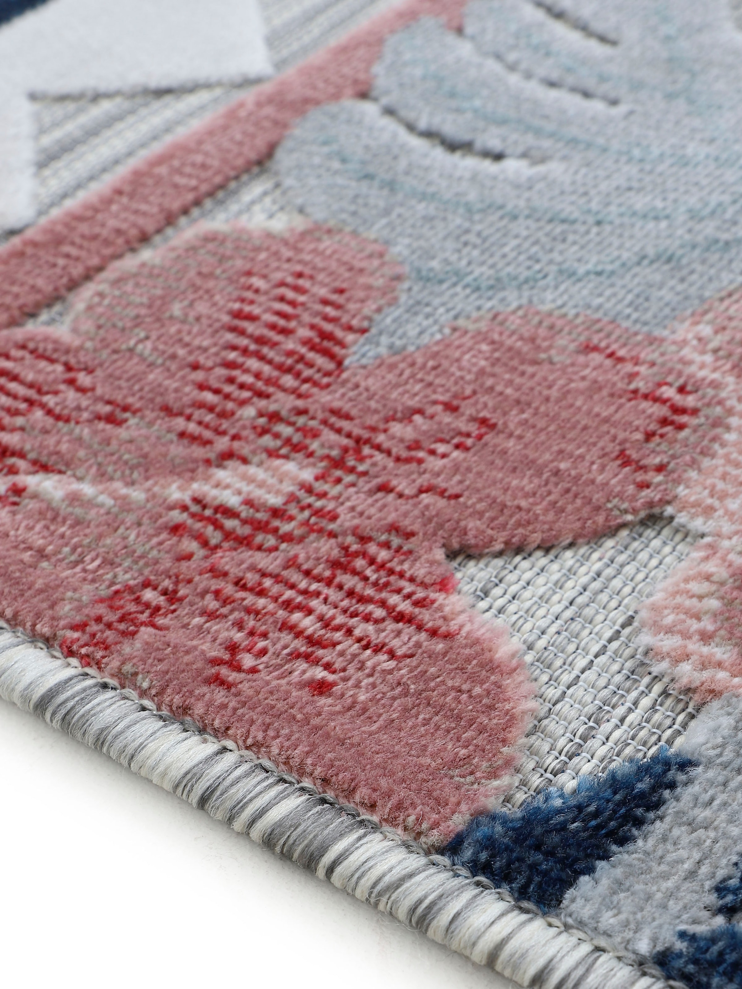 carpetfine Teppich »Deja 101«, rechteckig, robustes Flachgewebe, Motiv- Floral  Palmenblätter, Hoch-Tief Effekt maintenant | Kurzflor-Teppiche