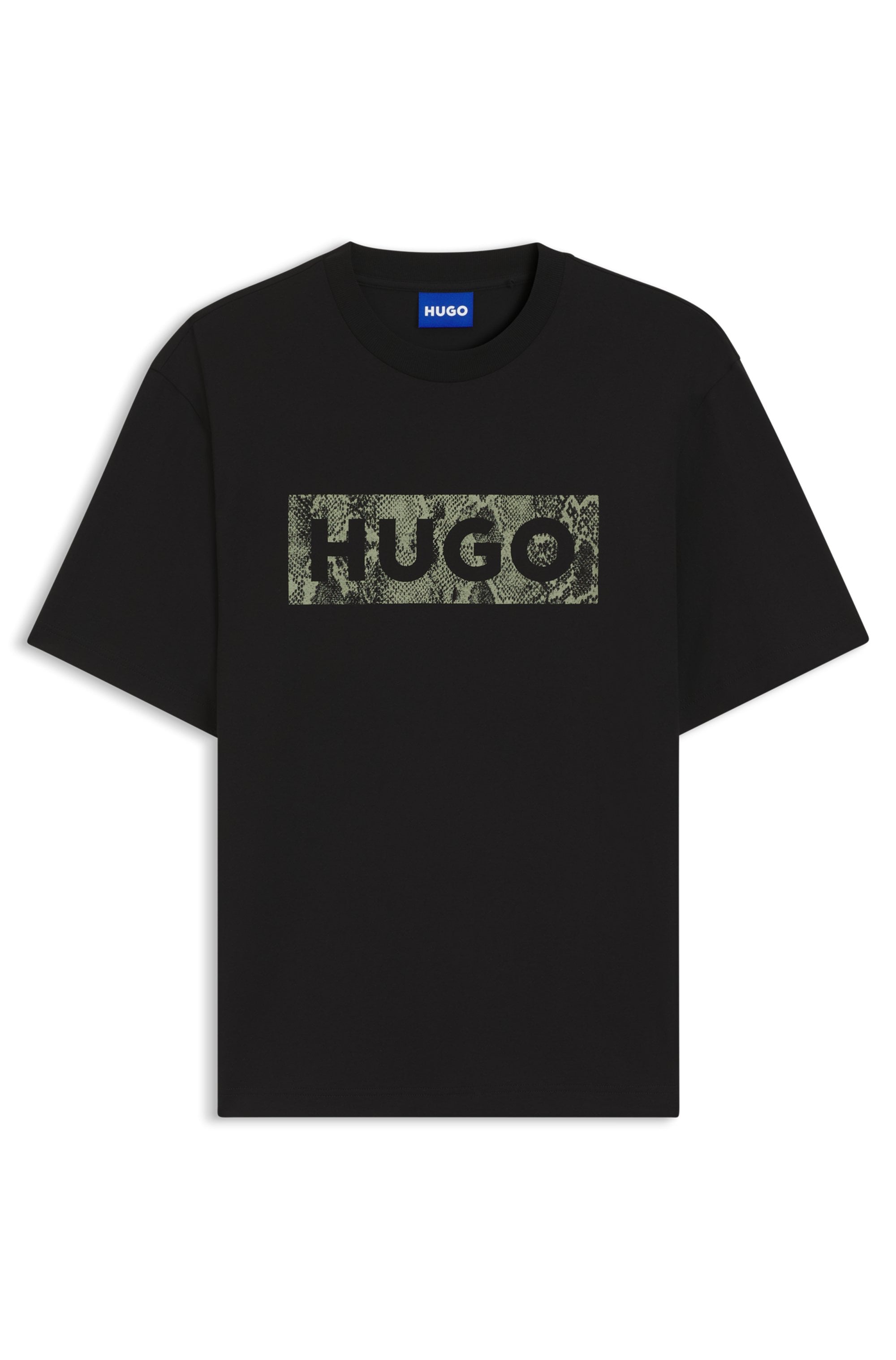 HUGO T-shirt »Nerpient« col rond, coupe régulière, impression logo