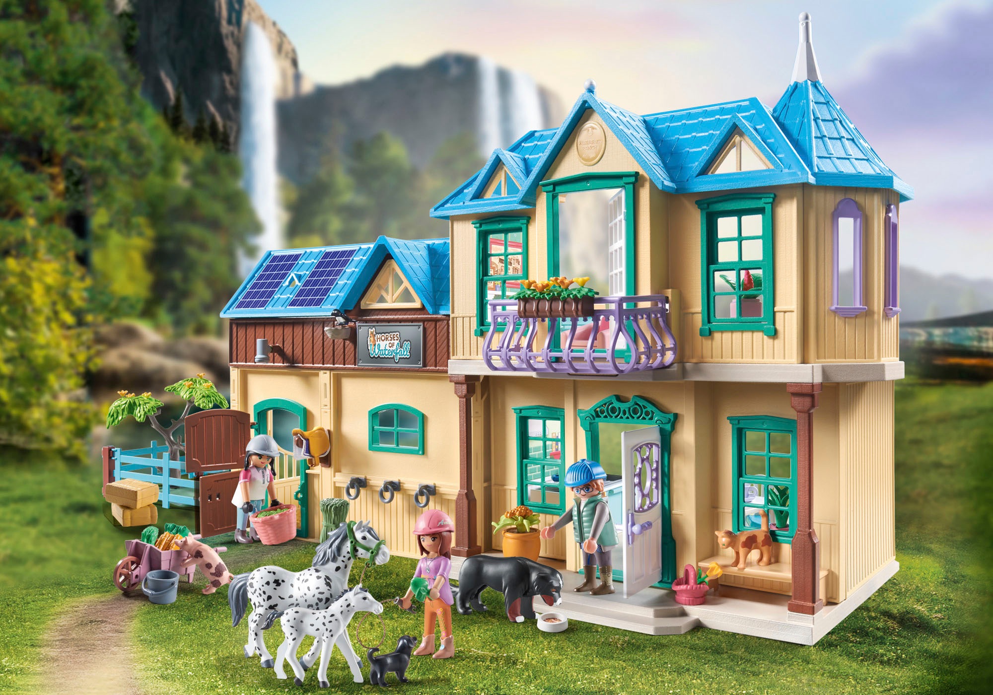 Playmobil® Konstruktions-Spielset »Waterfall Ranch (71351), Horses of Waterfall«, (263 St.)