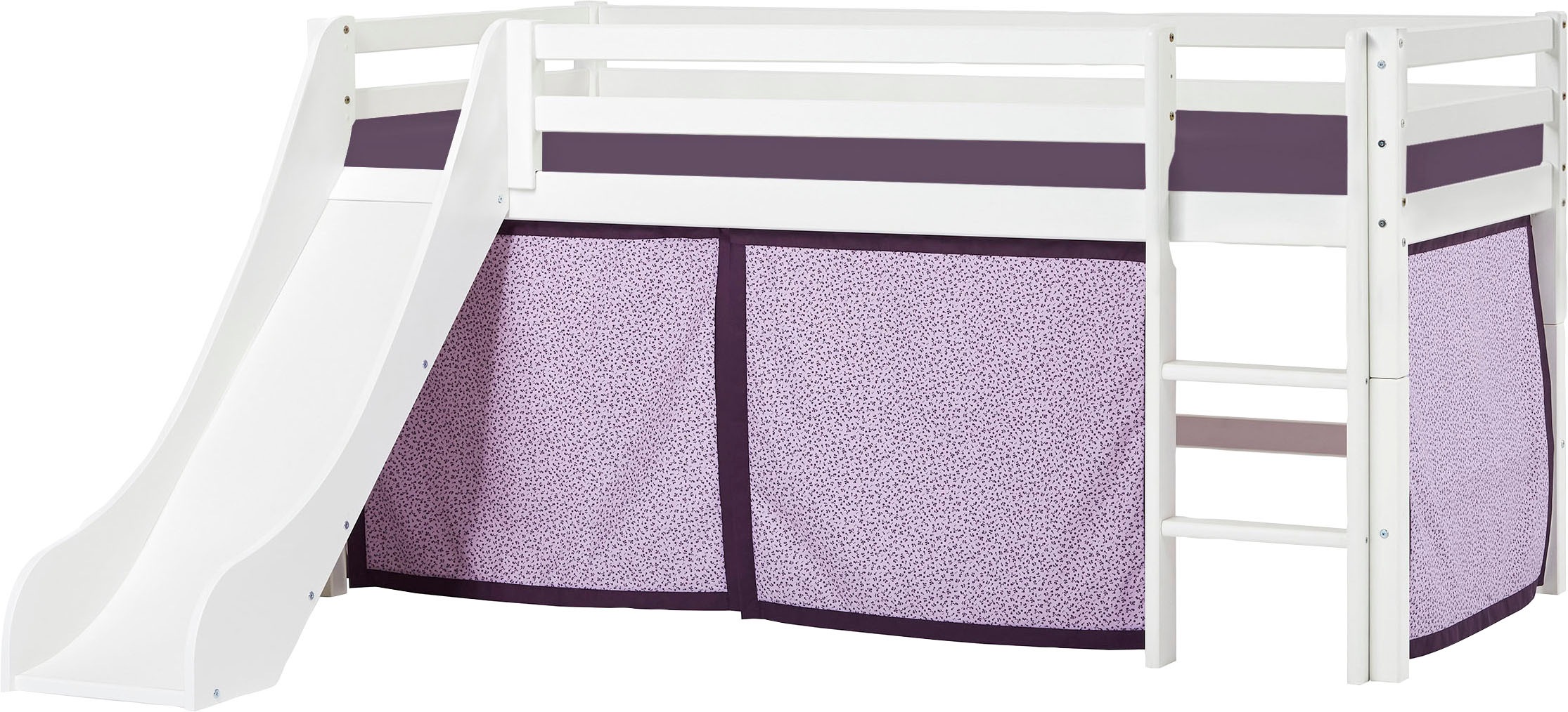 Image of Hoppekids Hochbett »«Beautiful Bloom»«, (Set), 90x200 mit Rutsche, Vorhang & Matratze bei Ackermann Versand Schweiz