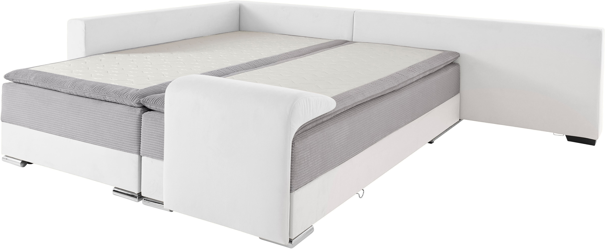 INOSIGN Ecksofa »Night & Day L-Form mit Dauer-Schlaffunktion mit Armlehne«, mit Boxspring-Bettfunktion 180x200 cm und Bettkasten, Dauerschläfer!