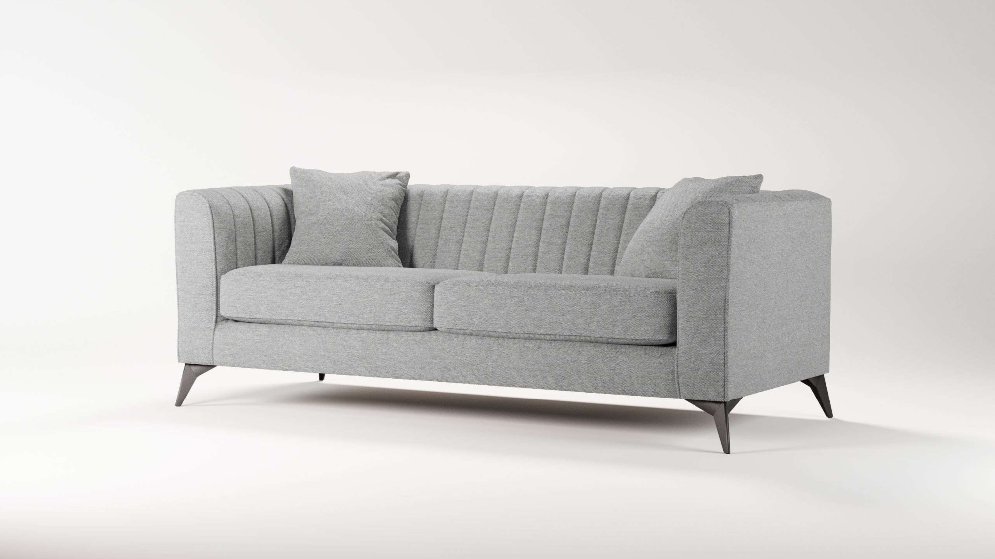 Places of Style 3-Sitzer »MATTHEW elegantes Designsofa, Masse B/T/H: 201/86/74 cm«, feine Steppung im Rückenbereich, lose Sitzkissen, incl. Zierkissen