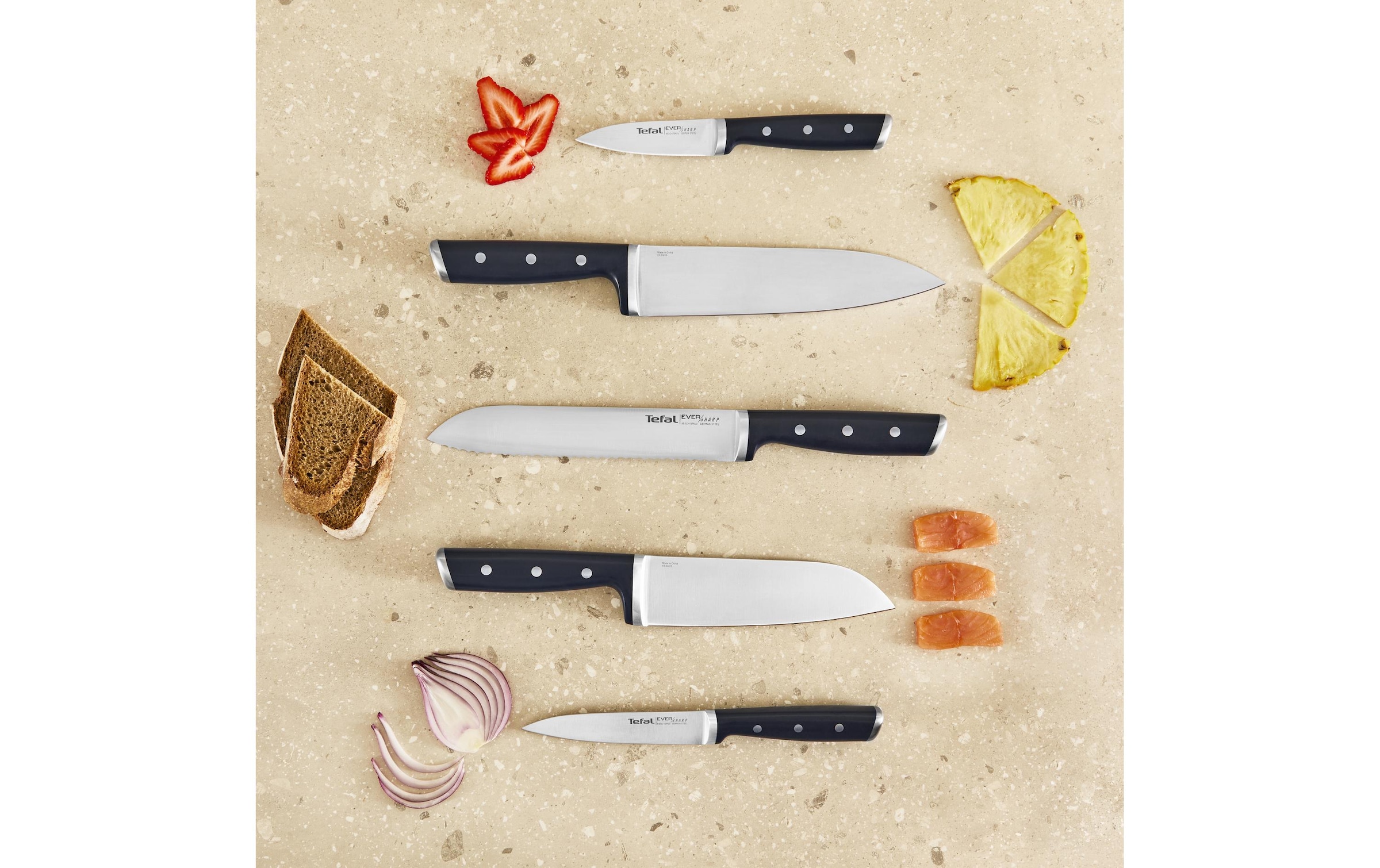Tefal Bloc à couteaux »EverSharp Pro« 6 selbstschärfender Messerblock, Klinge aus deutschem Edelstahl