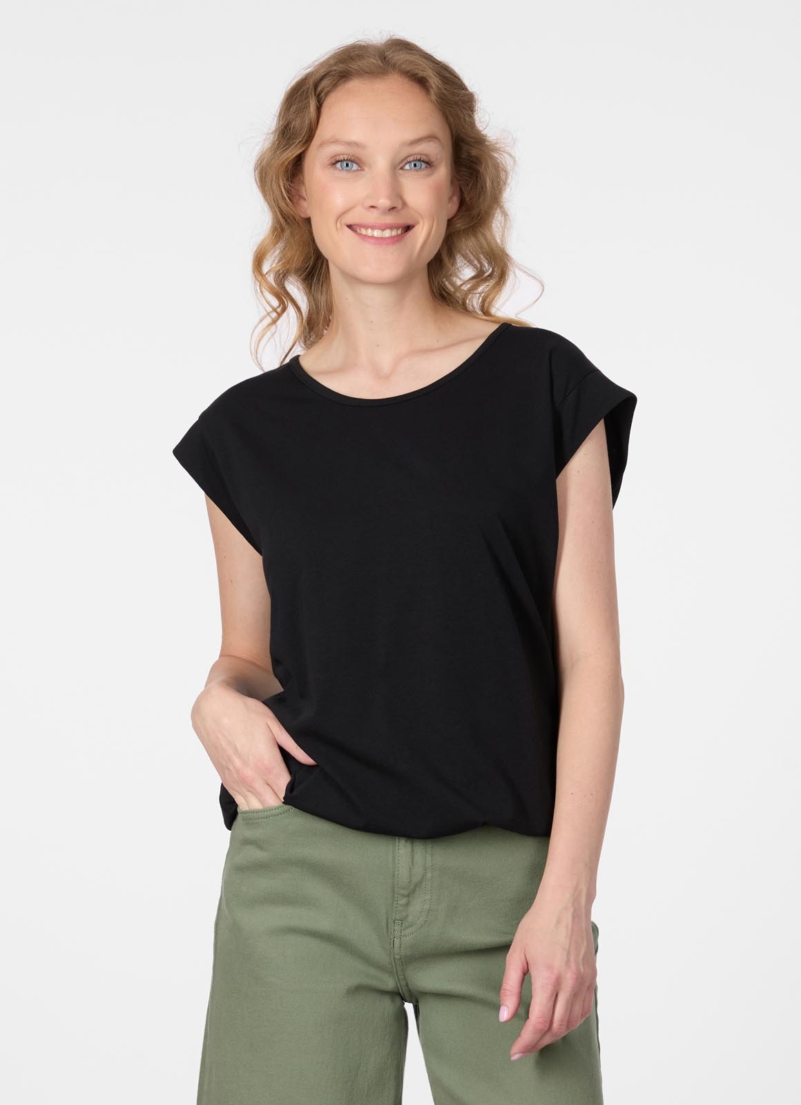 Image of Ragwear Kurzarmshirt "TULSA" Fliessendes Material mit Gummizug in unifarbener Optik