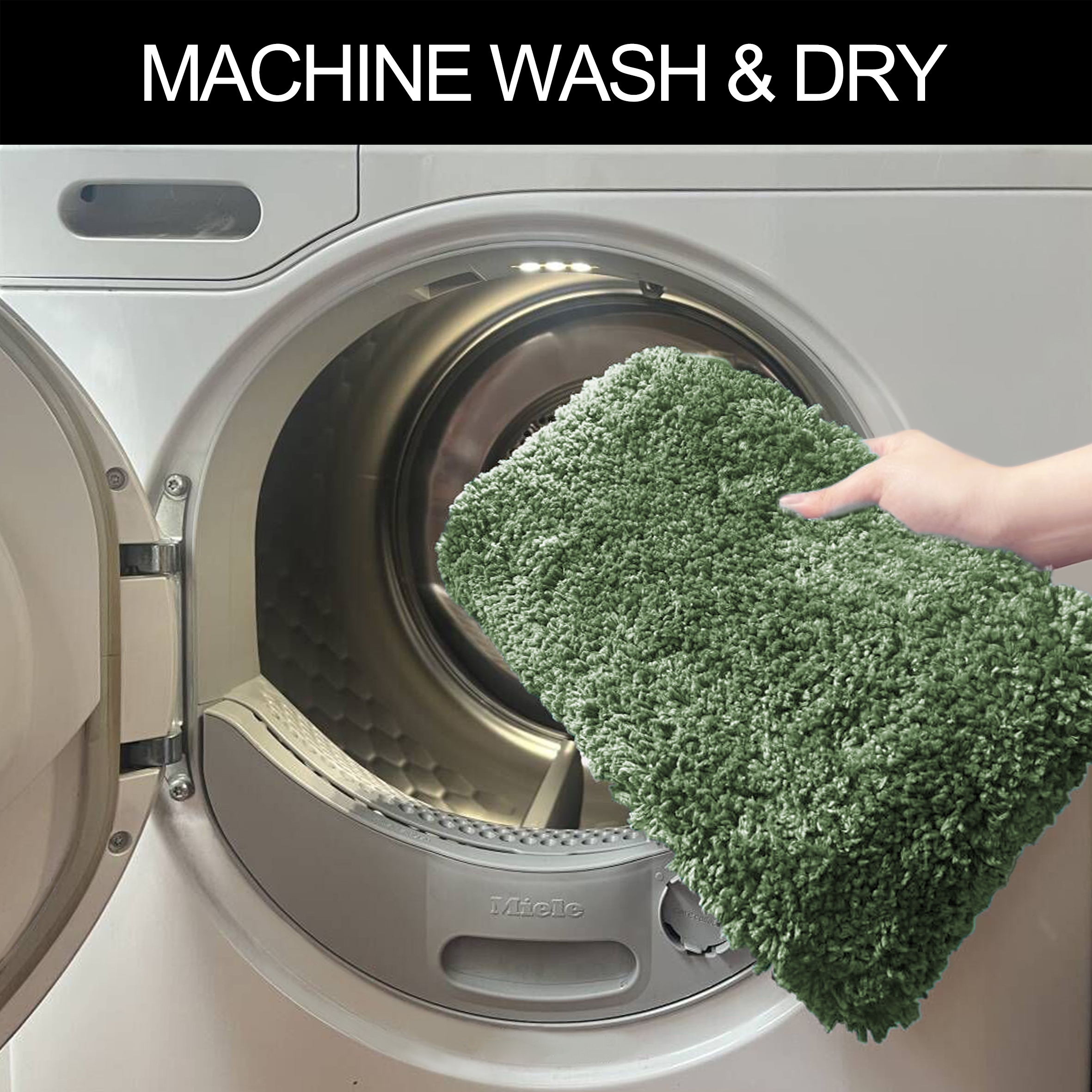 my home Badematte »Sanremo, Badvorleger, Badezimmer Teppich, sehr weich«, rutschhemmend beschichtet, fussbodenheizungsgeeignet-schnell trocknend, Badteppich, unifarben, rechteckig, rund & als 3-tlg. Set erhältlich