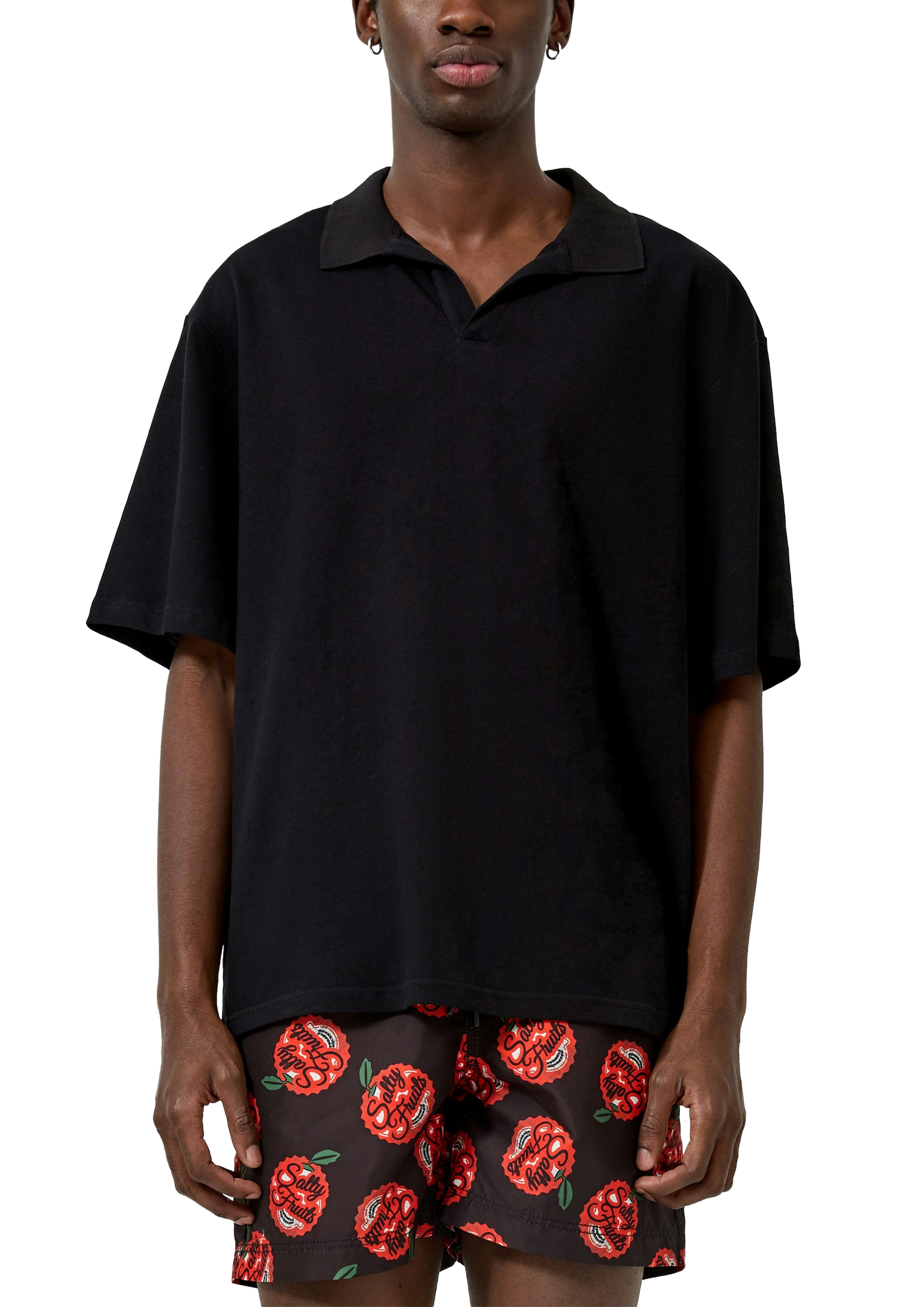Image of QS Kurzarmshirt Sommer-Poloshirt mit Leinen