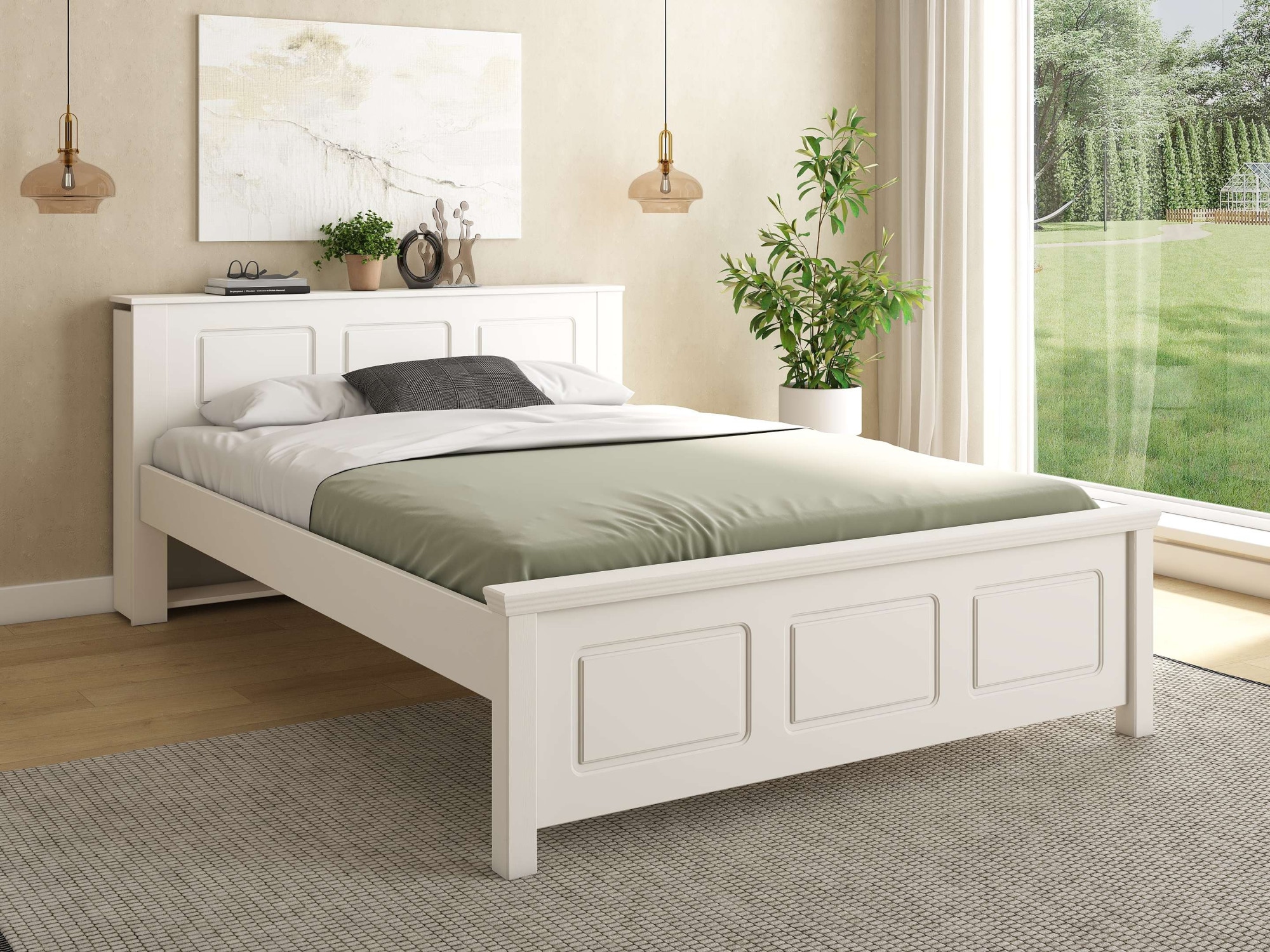 GOODproduct Lit »Malme, mit unsichtbaren, herausziehbaren Regalen, maximaler Stauraum« ,  y compris sommier à lattes, fabriqué en UE, bois massif certifié FSC®
