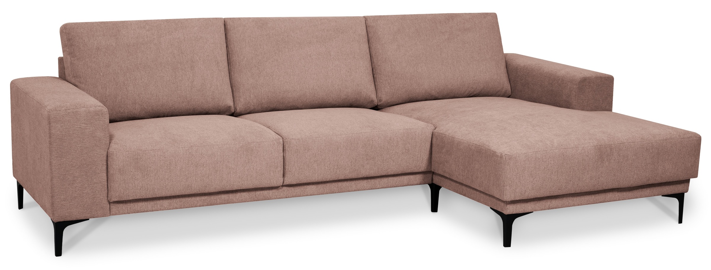 Places of Style Ecksofa »Xander, L-Form,«, Breite 280 cm, Soft-Touch Chenille, schwarze Metallfüsse