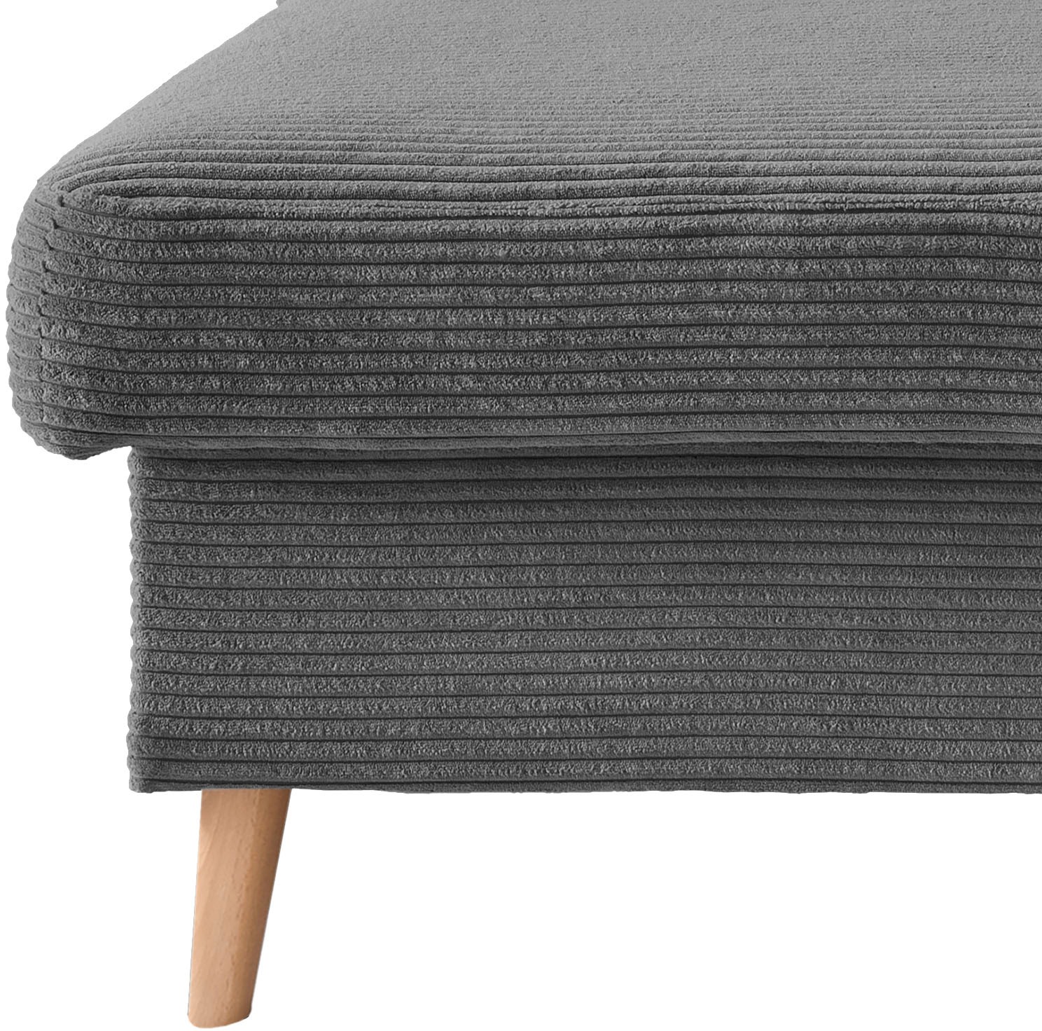 INOSIGN Ecksofa »Valentina L-Form«, 2 Zierkissen, mit Seitentasche, ausziehbarer Liegefläche, Bettkasten