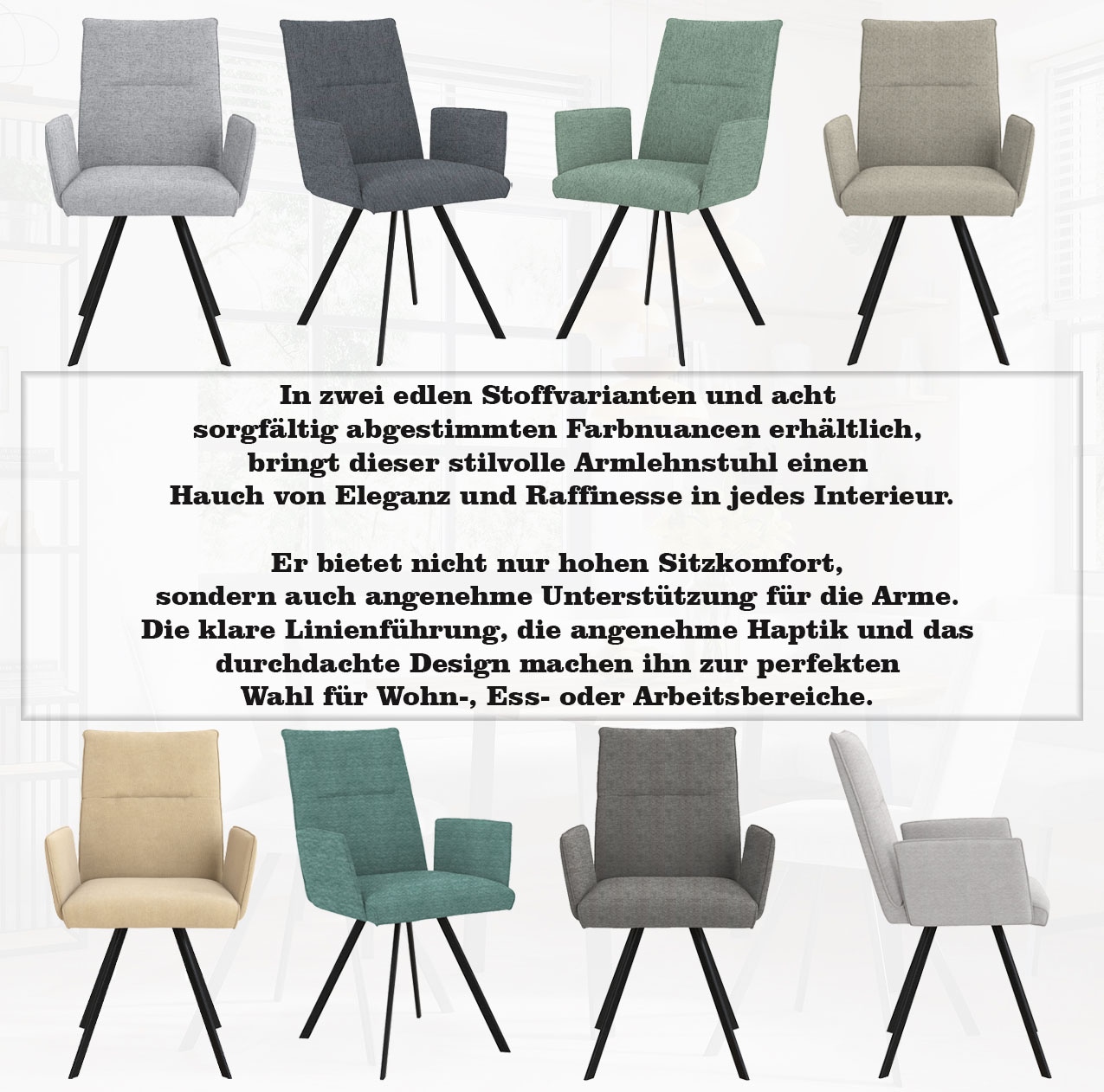 GOODproduct Armlehnstuhl »Sava« (Set) 2 Stk.Metallgestell