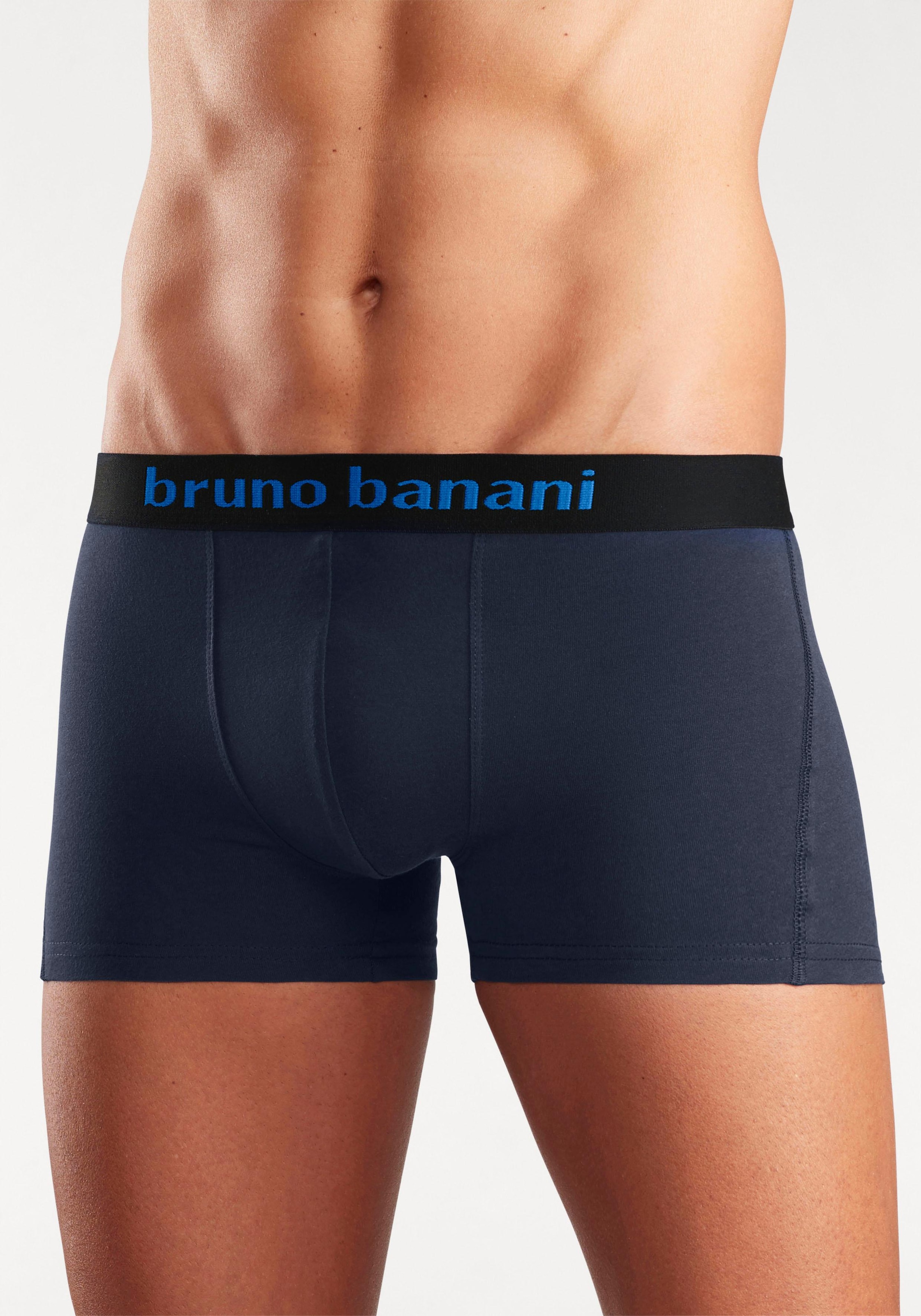 Bruno Banani Boxer »Boxershorts für Herren«, (Packung, 4 St.), mit farbigen Marken-Schriftzug am Bündchen