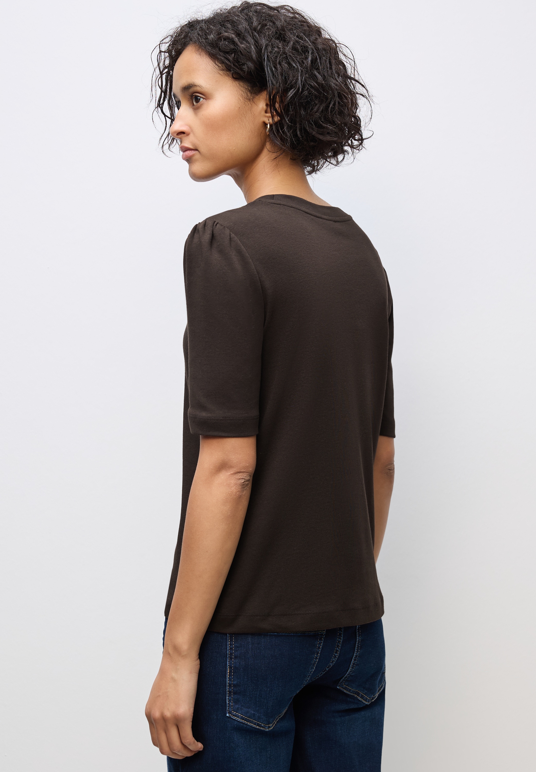 STREET ONE T-Shirt, mit Raffung an den Schultern