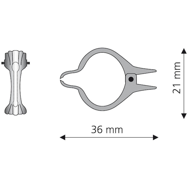 kaufen 8 Ø mm Liedeco St.), Dekoklammer, Gardinenstangen für (Packung, 12