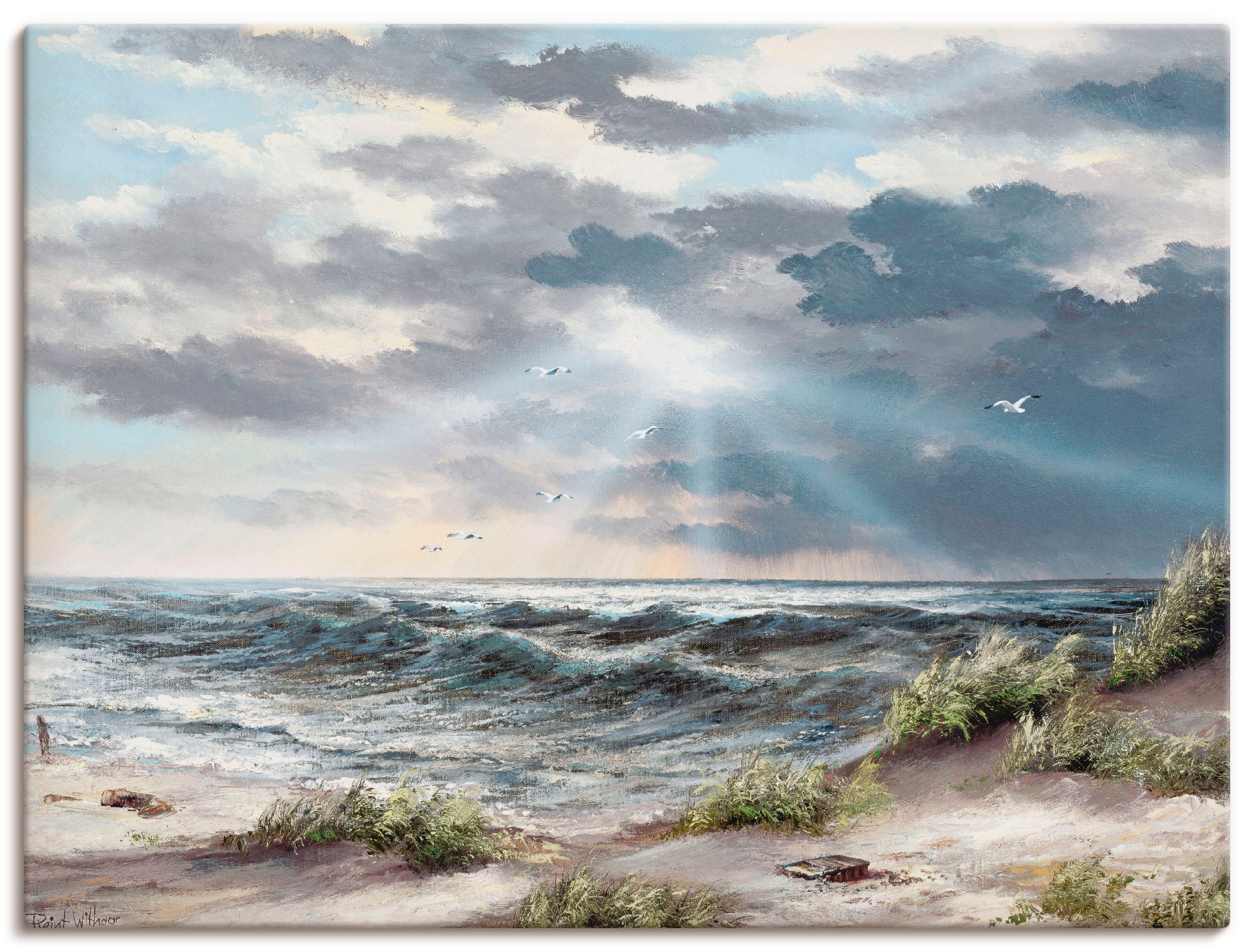 Image of Artland Leinwandbild "Ungemessene Höhen" Gewässer 1 Stk. tlg. auf Holzrahmen gespannt