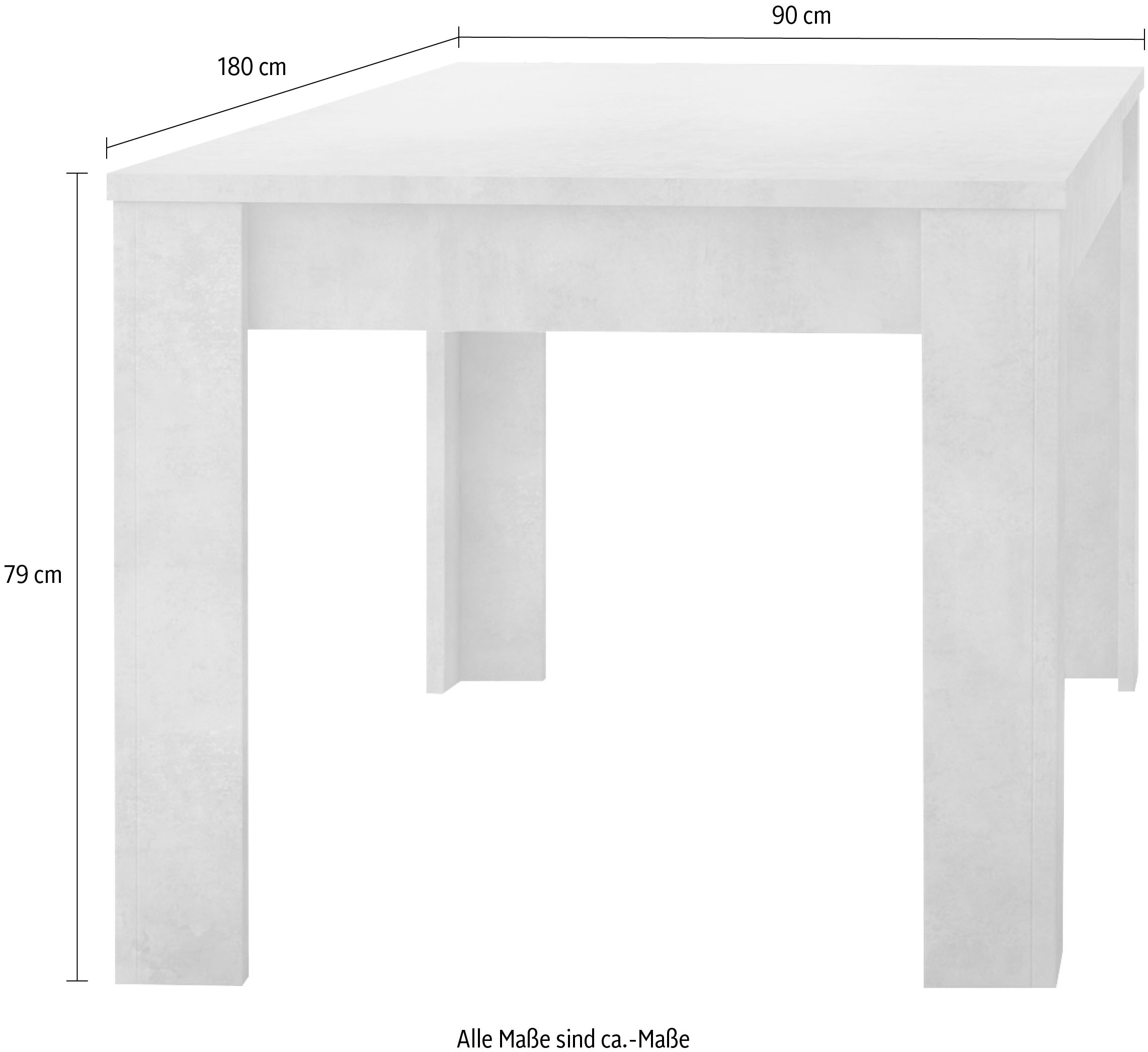 INOSIGN Esstisch »Dama 180 x 90 cm, Küchentisch, Esszimmertisch,« rechteckig, Tischplattenstärke 22 mm, verschiedene Farben