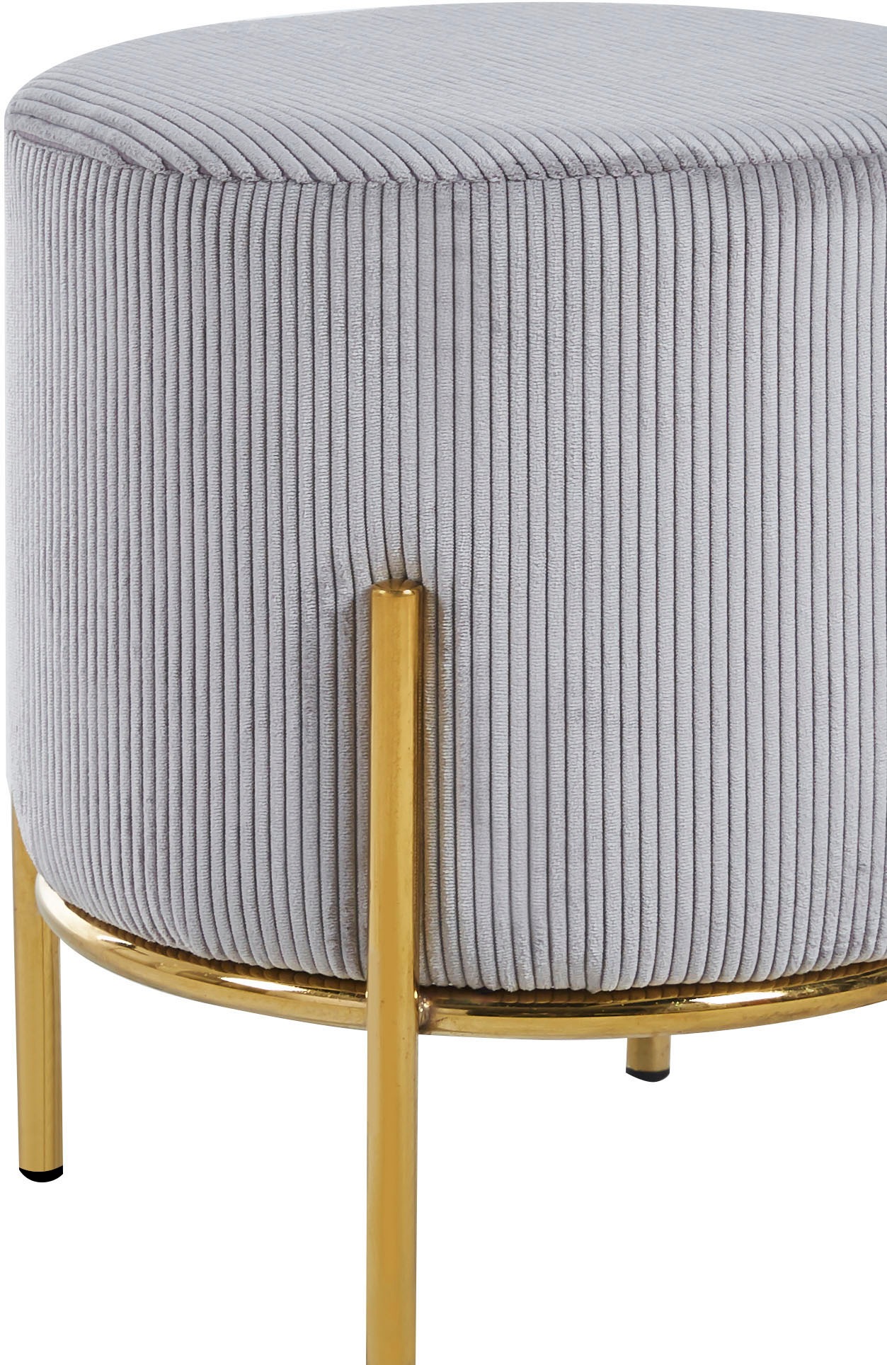 SalesFever Polsterhocker »Komfortabler Polsterhocker« mit Design-Gestell aus goldfarbenem Metall
