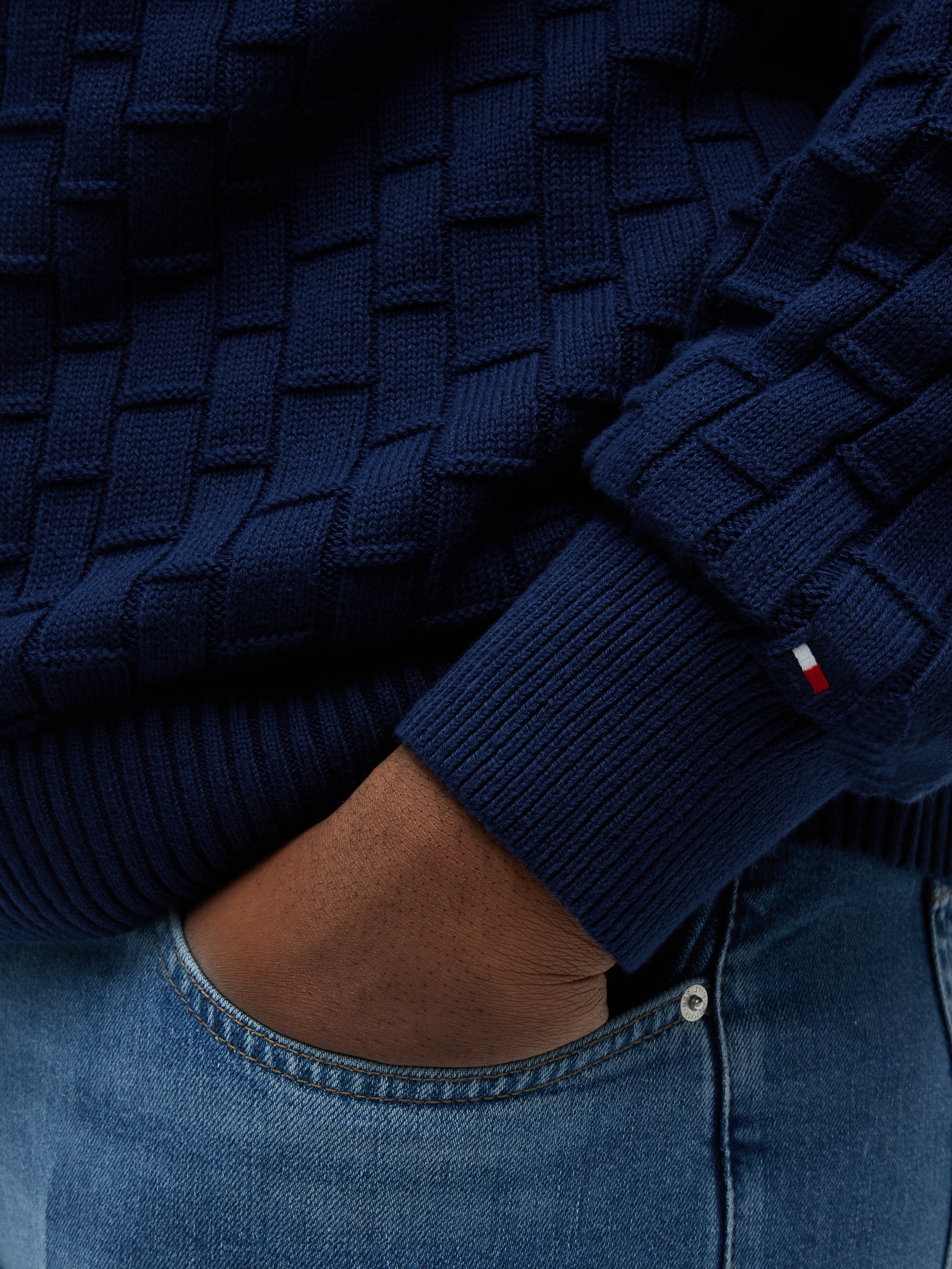 Tommy Hilfiger Big & Tall Rundhalspullover »BT-MOCK CABLE CREW NECK« Grosse Grössen