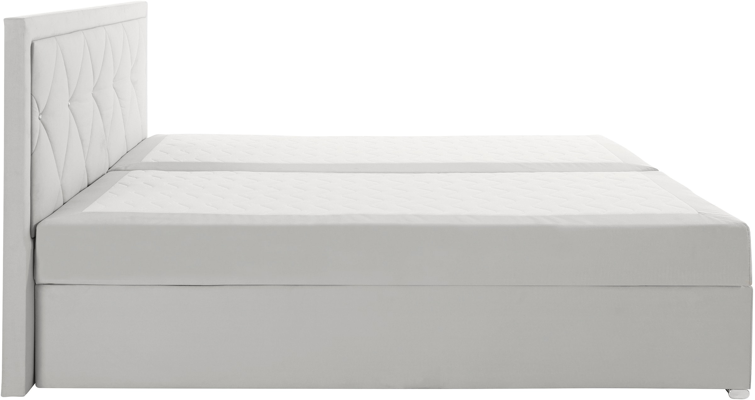 Leonique Boxbett »Alfie, Bestseller, wahlweise mit Bettkasten«, mit Strasssteinen im Kopfteil, H2, H3 und H4 wählbar