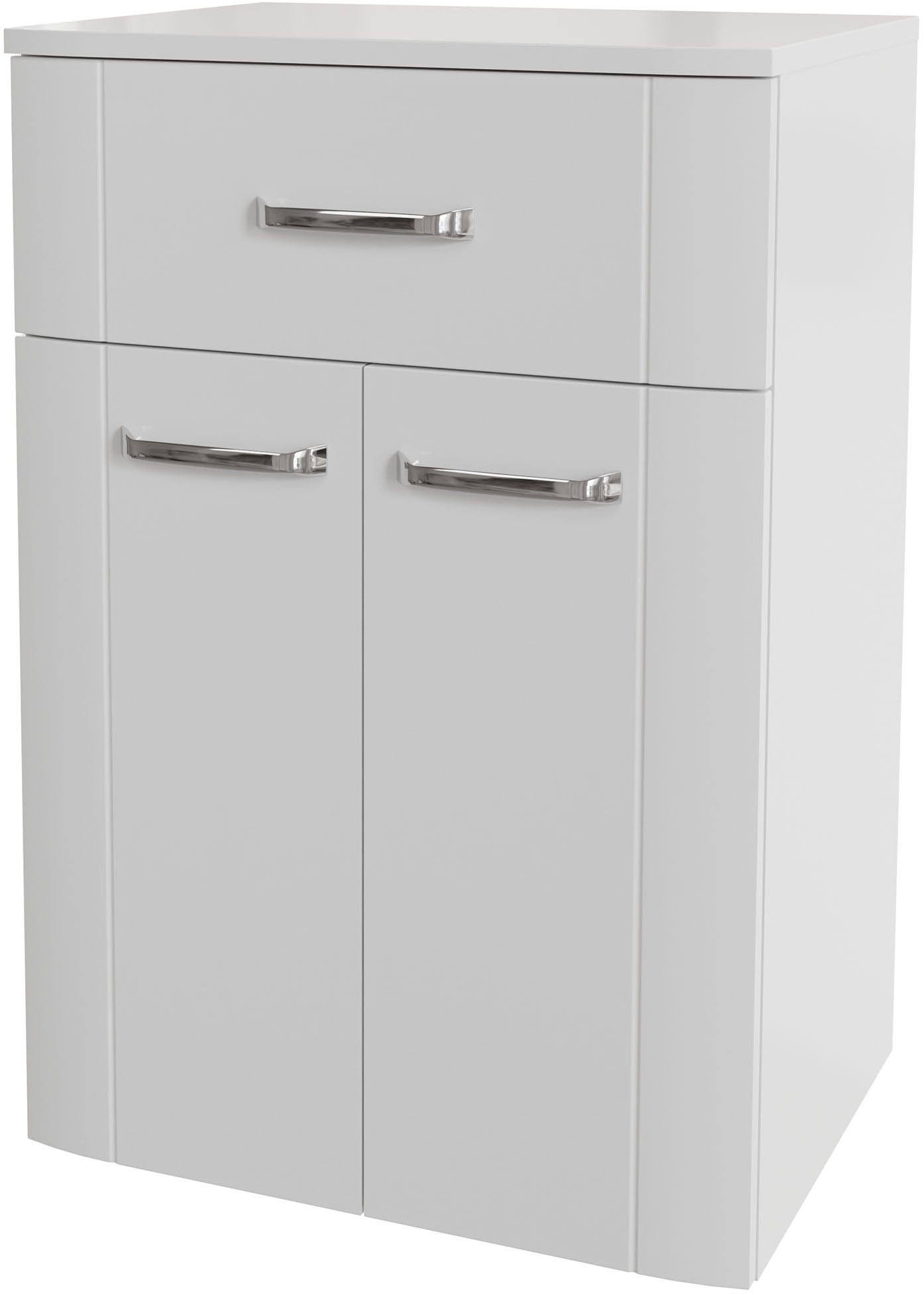Image of Saphir Unterschrank "Serie 3006 Badschrank 50cm breit mit 2 Türen, 1 Schublade" Badezimmerschrank mit 1 Glas-Einlegeboden, 75 cm hoch, 38 cm tief