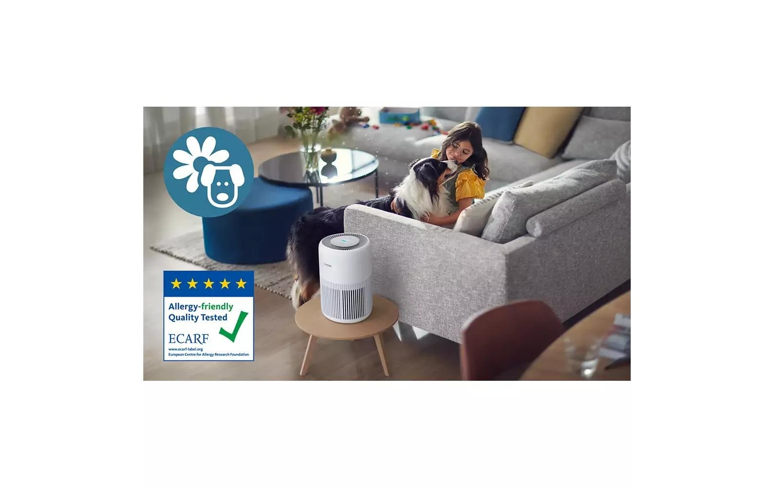 Image of Philips Luftreiniger "PureProtect Mini 900 Series, Luftreinigungsrate 250 m³/h" für 65 qm Räume 2-Schichten-HEPA-Filtersystem, leise, AC0920/10