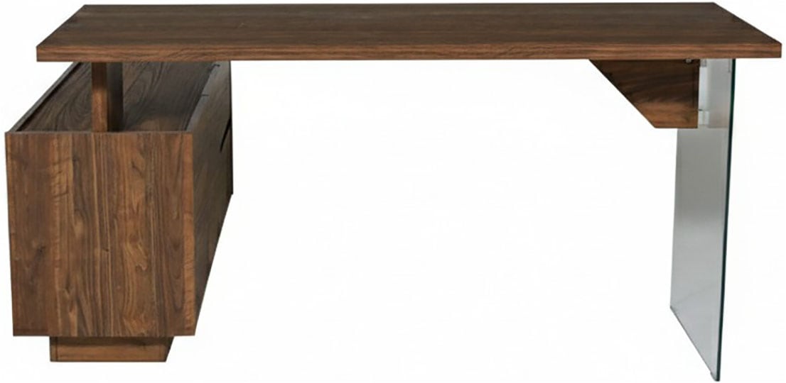 Jahnke Bureau d'angle »LUX C 160 E« bureau d'angle, montable des deux côtés, verre, 2 compartiments + 2 tiroirs