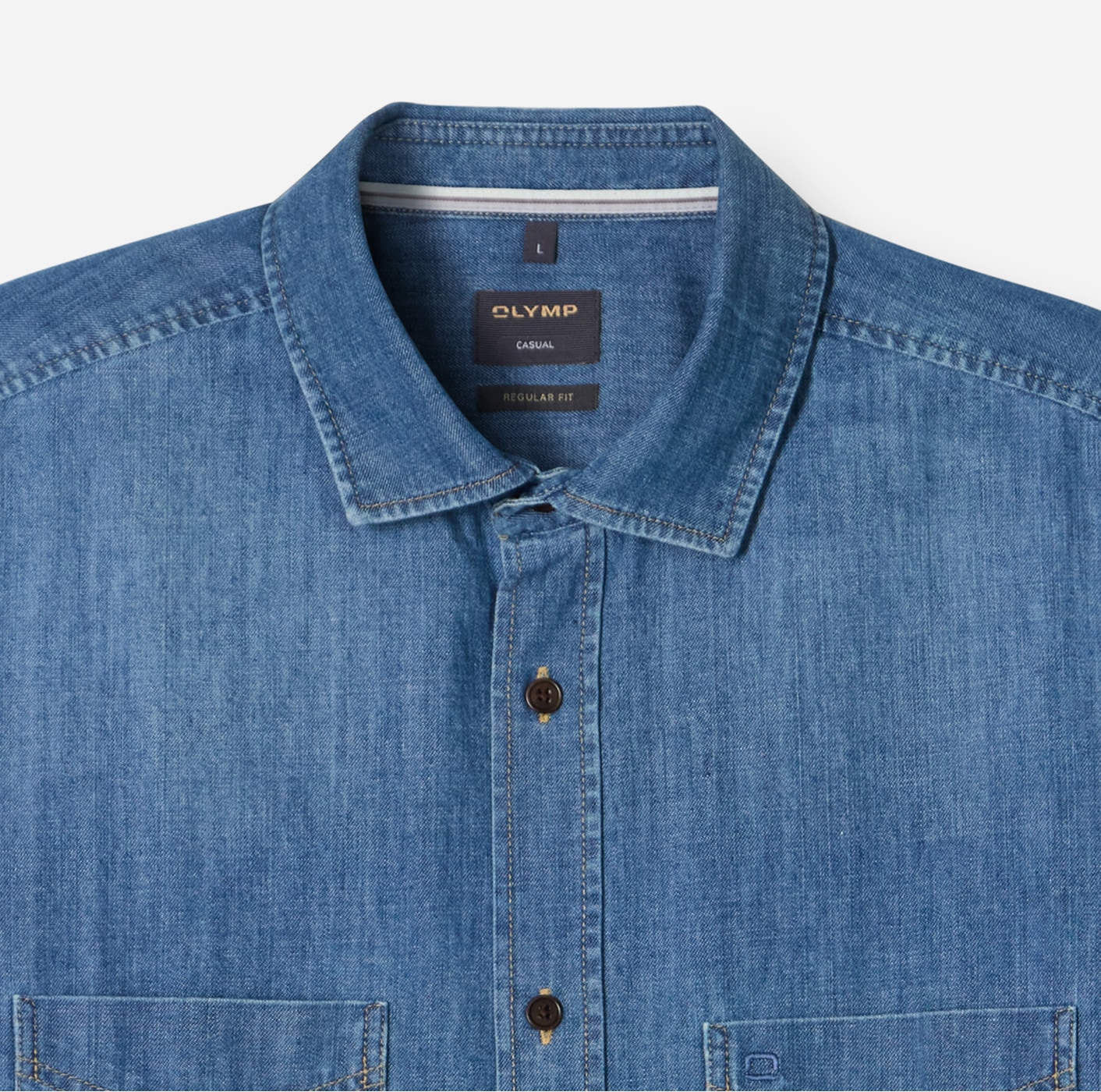 OLYMP Chemise en jean »Casual Kentkragen« Modern Fit, Kentkragen