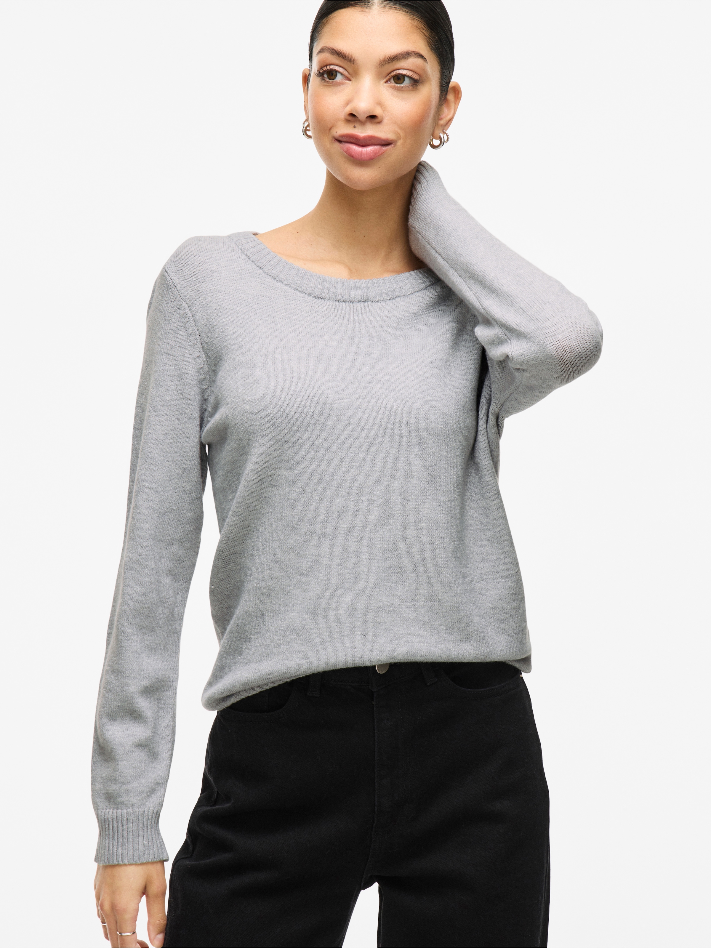 Vila Rundhalspullover »VIRIL-O-PULLI« Feinstrick mit feinen Strickdetails