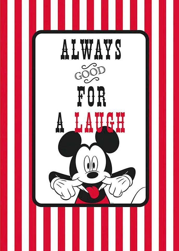 Image of Komar Bild "Mickey Mouse Laugh" Disney 1 Stk. tlg. Wandbild zur Dekoration im Kinderzimmer - ohne Rahmen