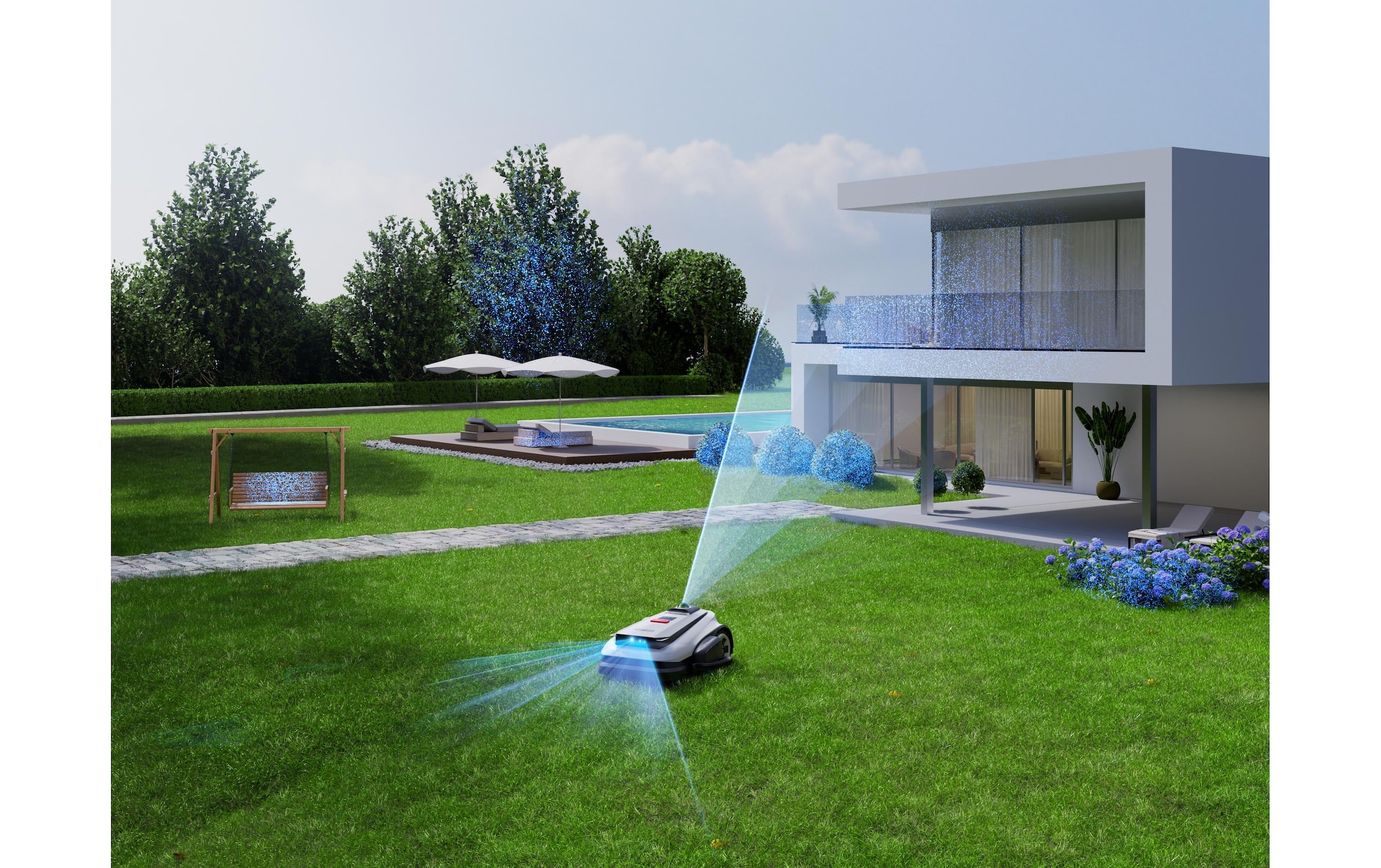 ECOVACS Rasenmähroboter »GOAT A1600 LiDAR PRO« Mäheffizienz von 400 m²/h, Trimmer (8500 rpm),   Dual-LiDAR Navigation, leistungsstarker 32-V Energieplattform