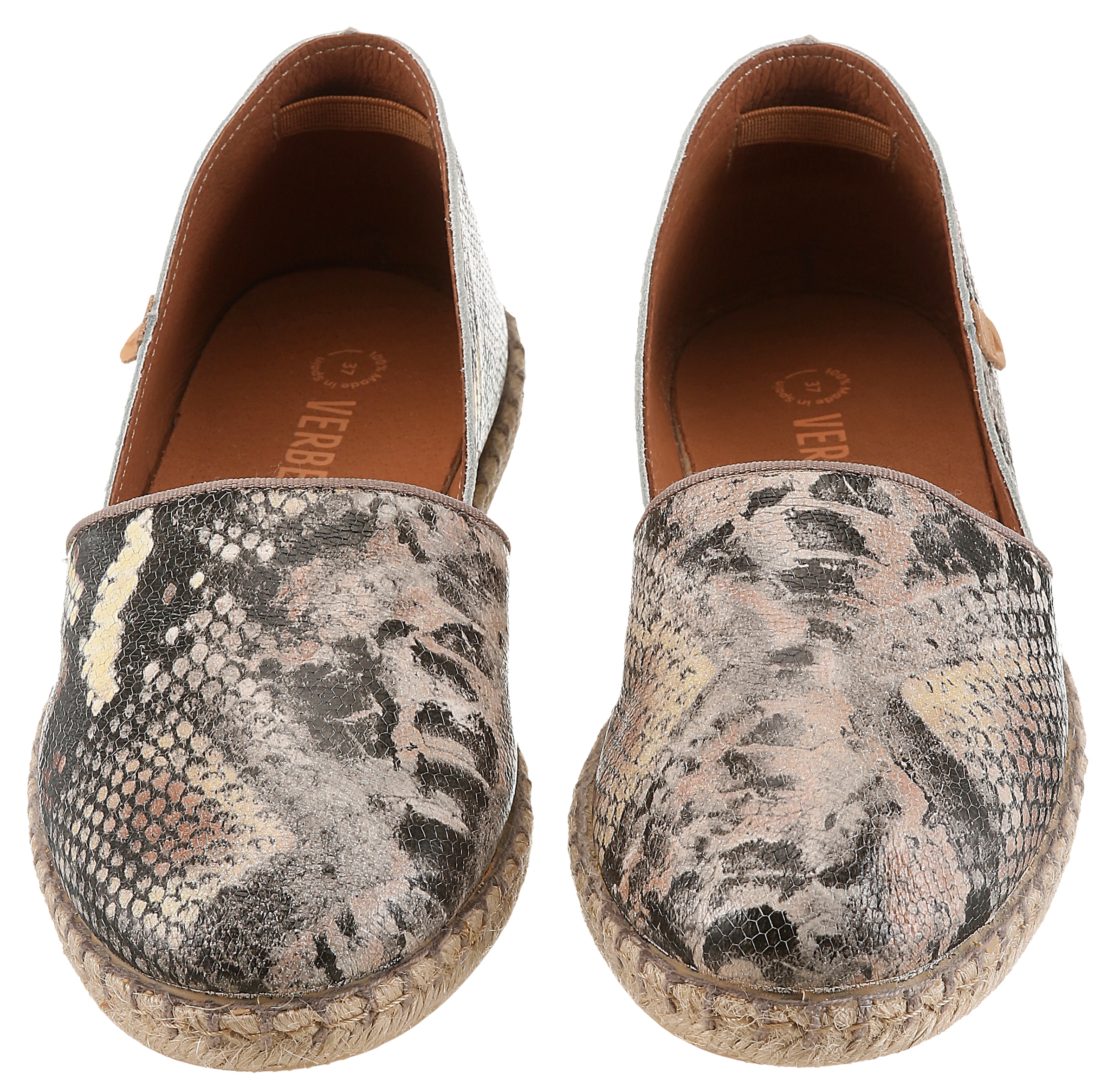 VERBENAS Espadrille »CARMEN«  mocassin, chaussure sans lacets, chaussure d'été, chaussure de vacances aspect reptile