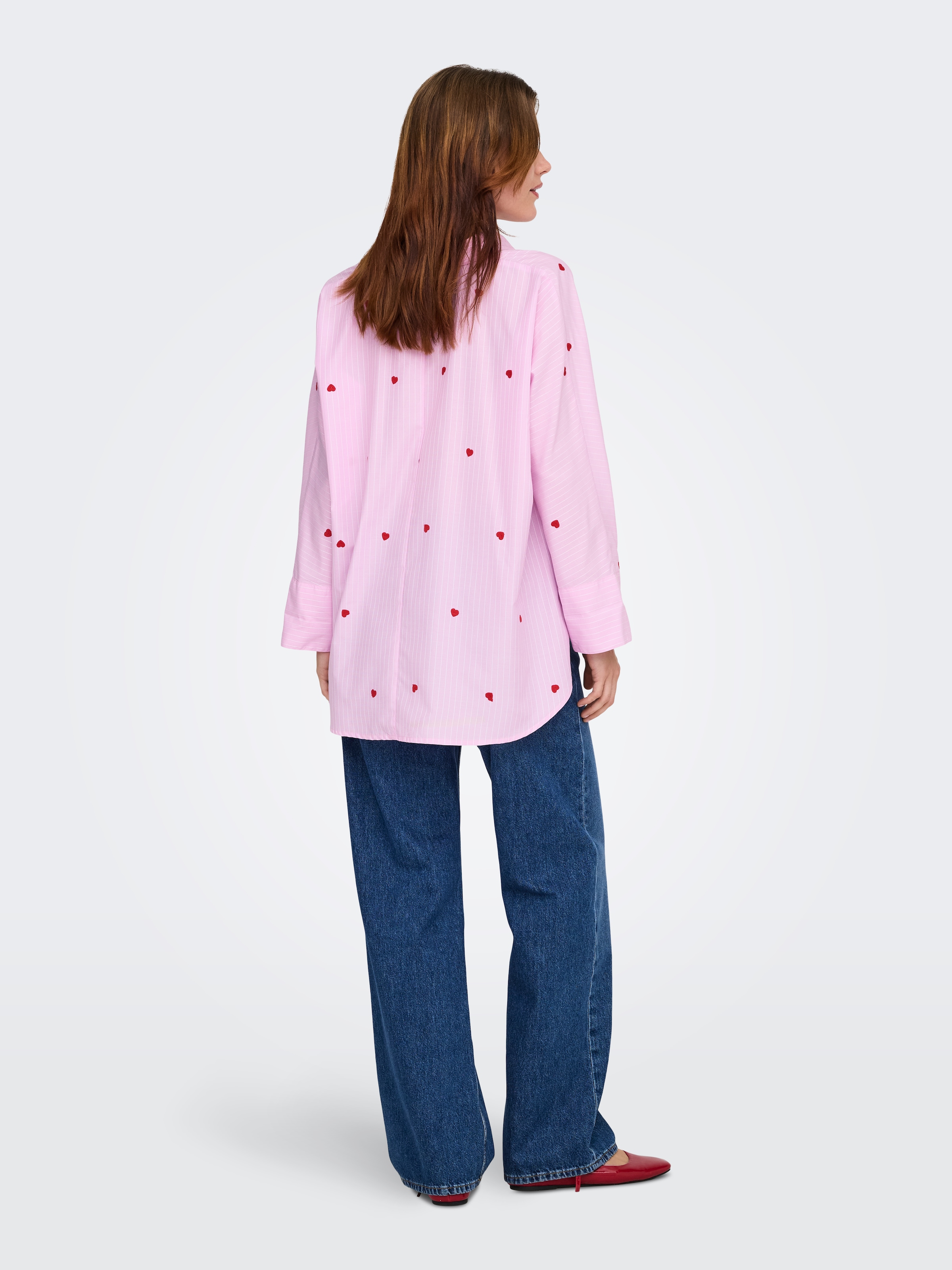 ONLY Blouse chemise »ONLNEW LINA GRACE LS STRIPE EMB SHIRT«