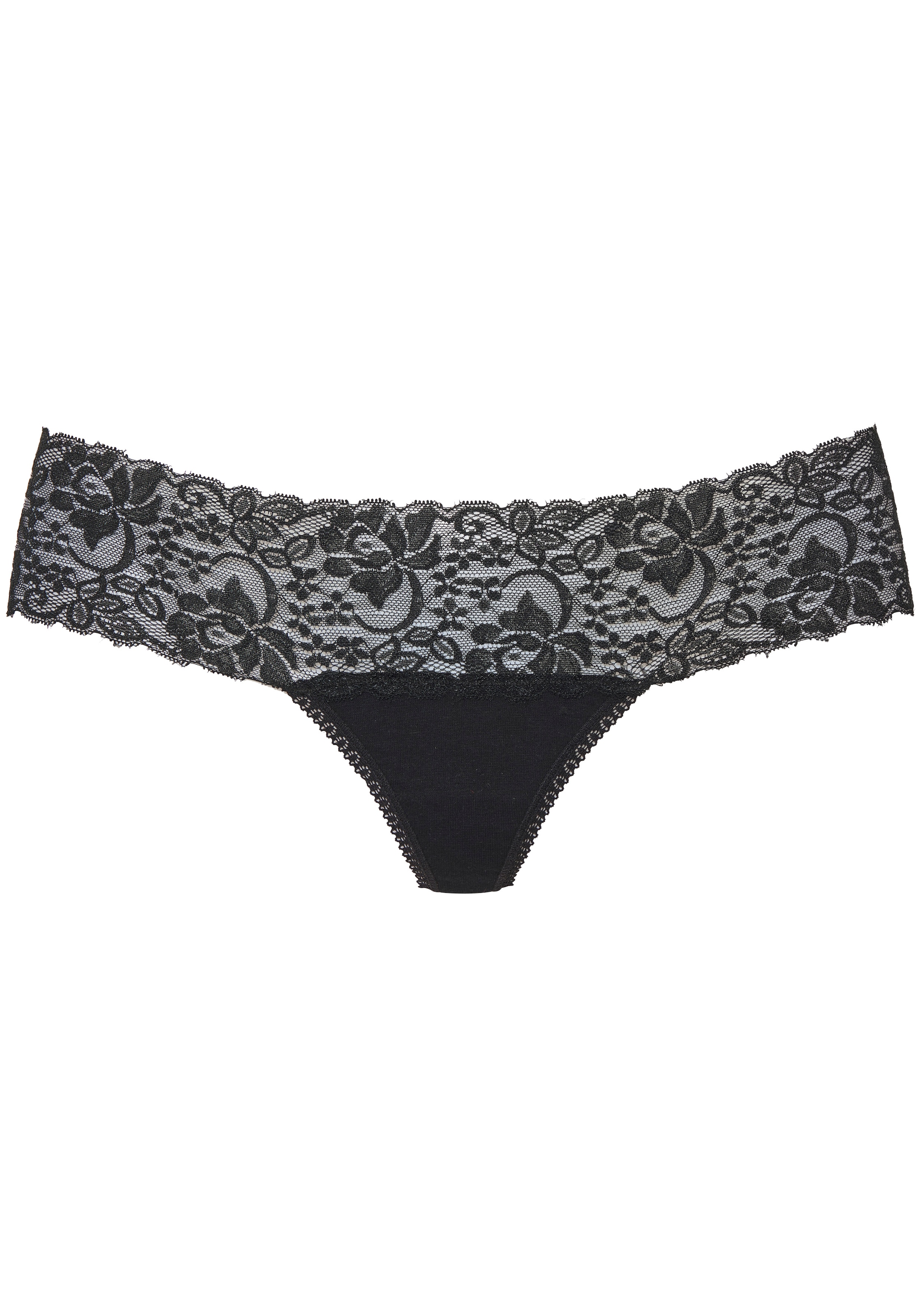 Vivance String pack de 3,  en coton élastique avec dentelle florale