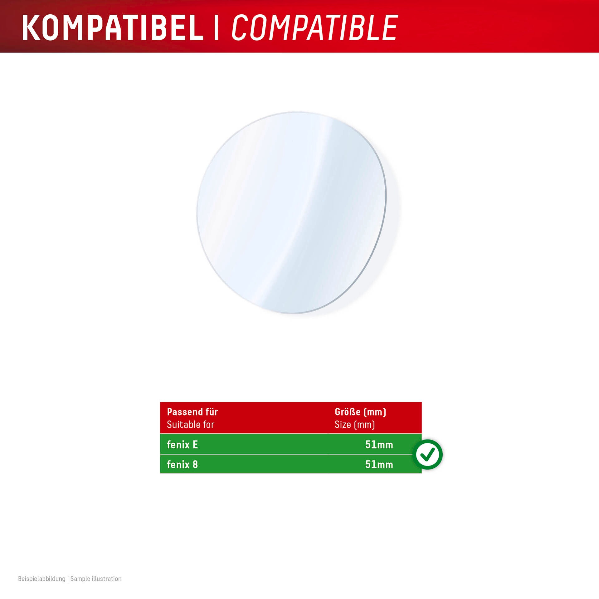 Displex Displayschutzglas »Smartwatch Glass Unbreakable Protector«, für Garmin fenix E 51 mm-Garmin fenix 8 51 mm, (Packung, 2x Hybrid Glass), Displayschutzfolie, Schutzfolie, Bildschirmschutz, kratz- & stossfest