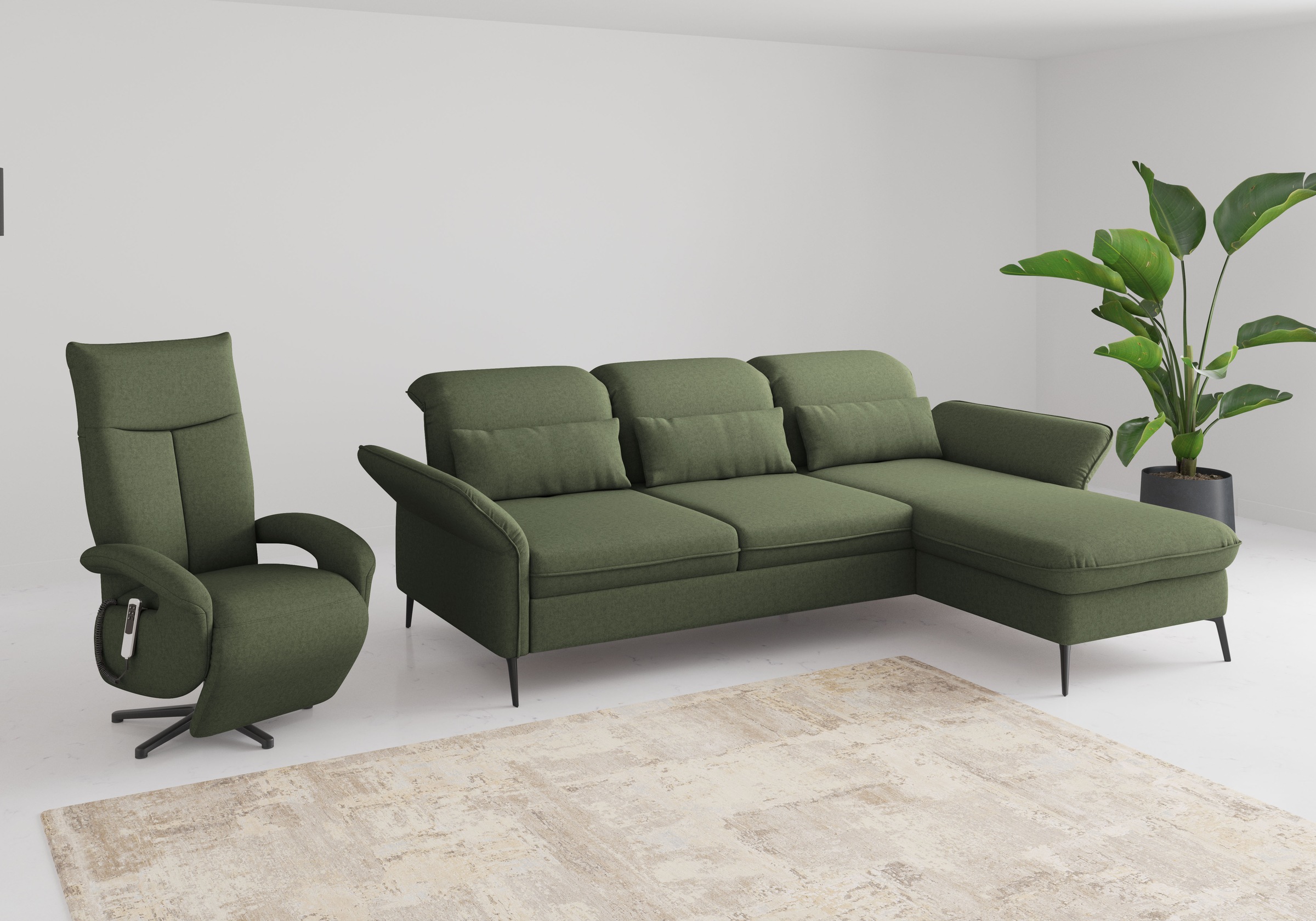 sit&more Ecksofa »Emely, inkl. Sitztiefenverstellung« wahlweise mit Bettfunktion,Bettkasten,Kopf- & Armteilverstellung