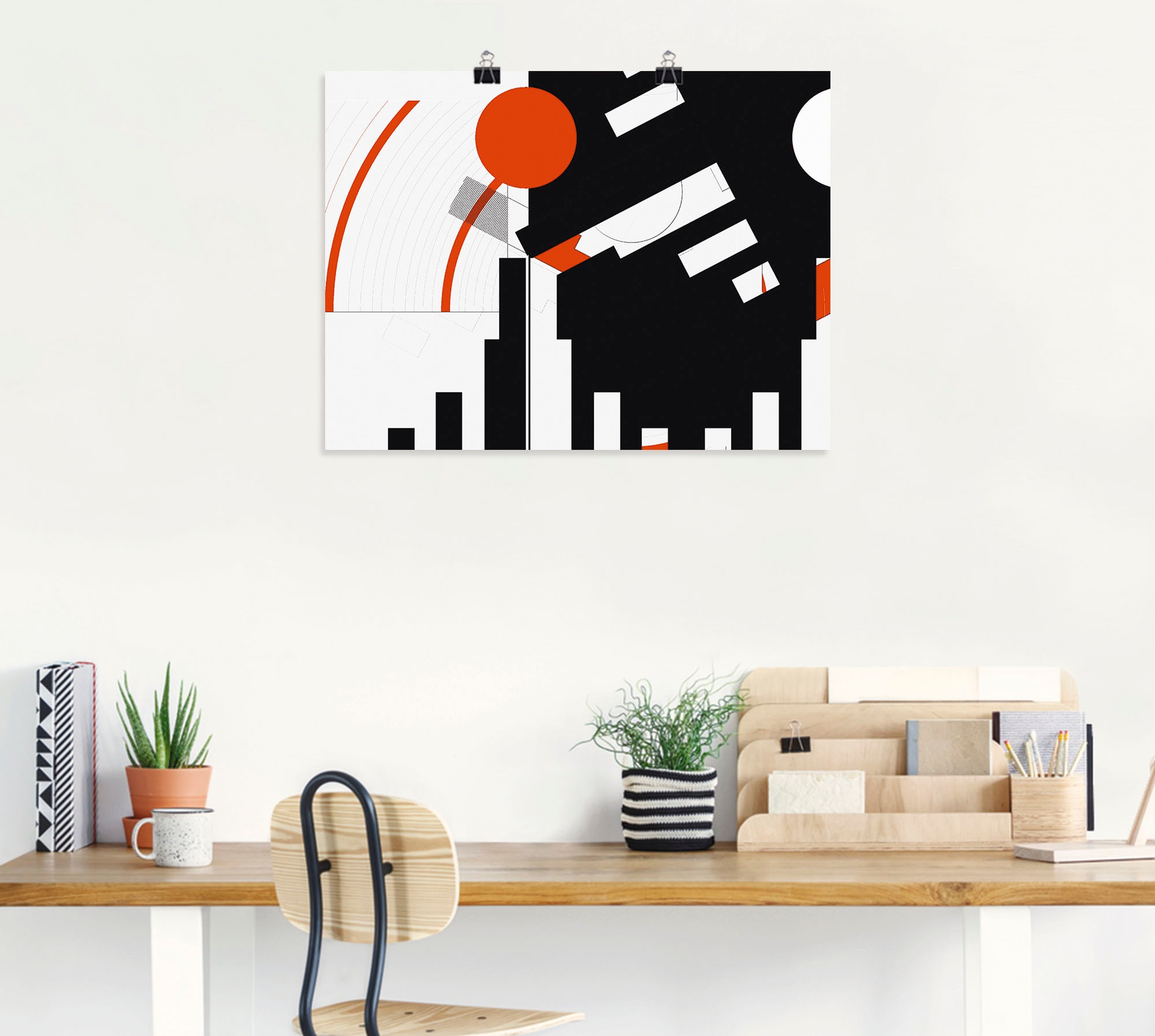 Artland Poster »Schwarz weiss trifft rot Version 5« Muster 1 Stk. tlg. ohne Rahmen