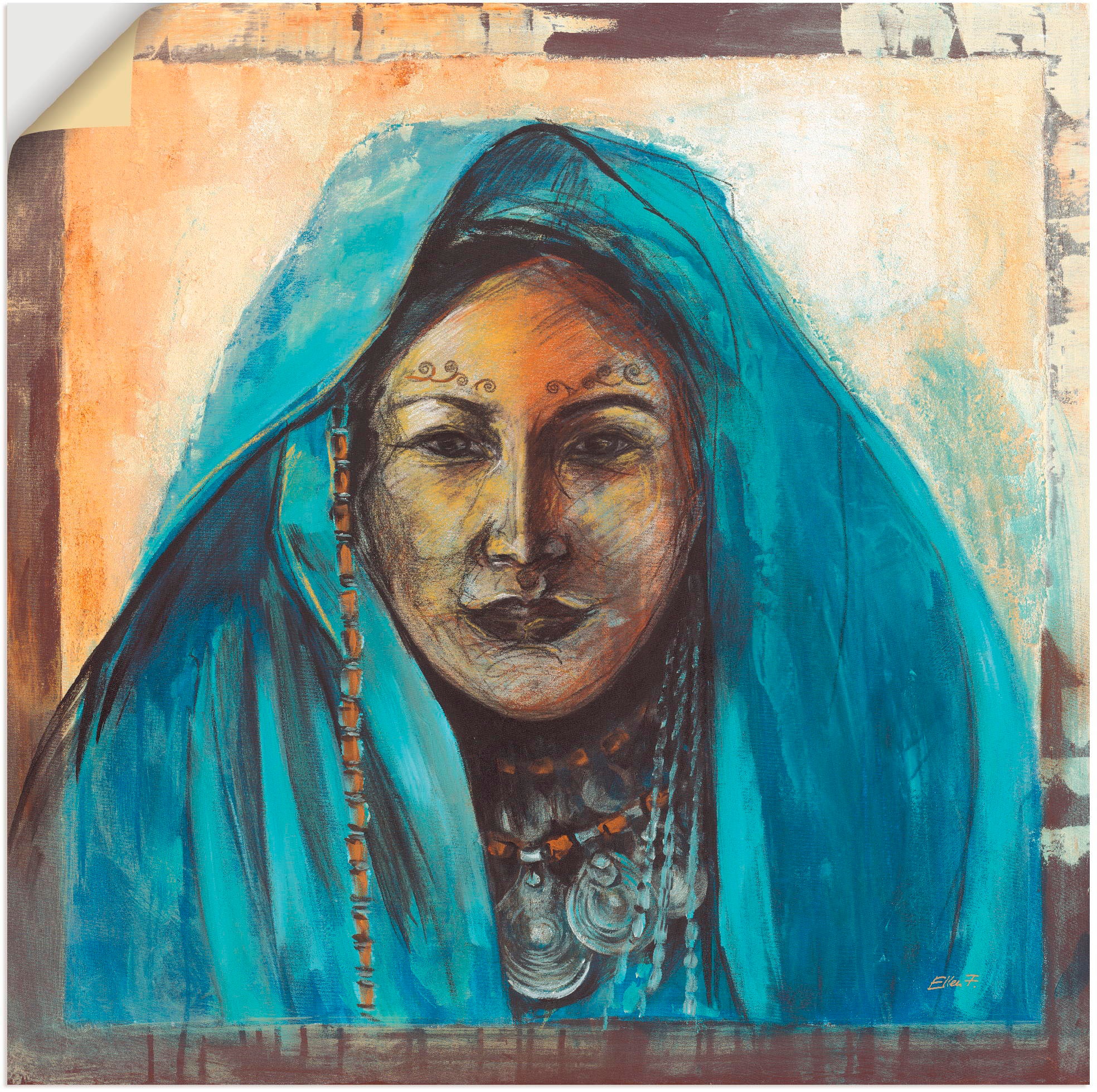 Image of Artland Wandbild »Beduinin«, Frau, (1 St.), in vielen Grössen & Produktarten - Alubild / Outdoorbild für den Aussenbereich, Leinwandbild, Poster, Wandaufkleber / Wandtattoo auch für Badezimmer geeignet bei Ackermann Versand Schweiz